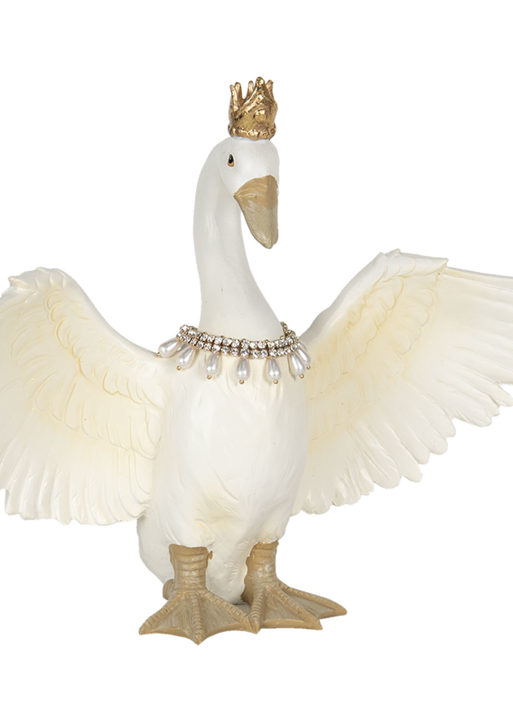 Clayre & Eef Decoratie zwaan 28*12*21 cm 6PR2887