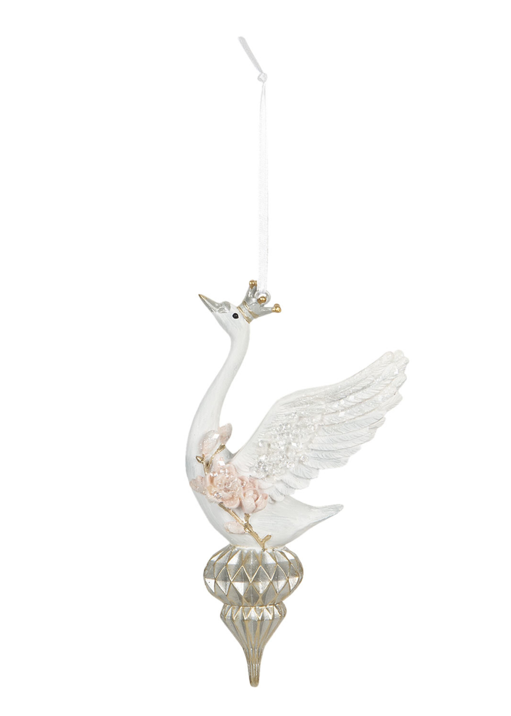 Clayre & Eef Décoration pendentif cygne 10*6*16 cm 6PR2893