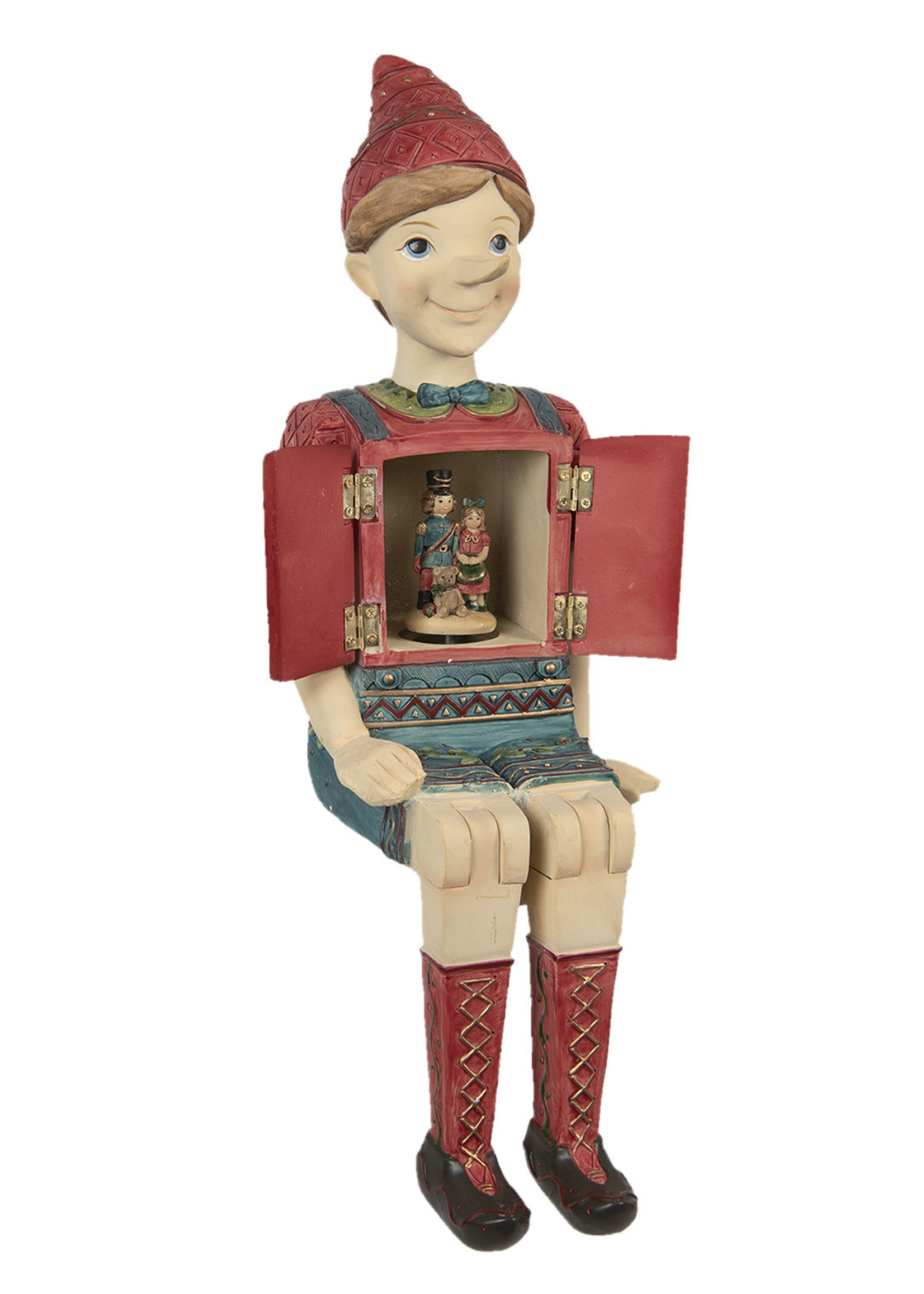 Clayre & Eef Pinokkio zittend 19*18*46 cm 6PR2915