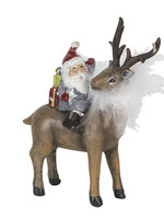 Clayre & Eef Kerstman met hert 12*5*13 cm 6PR2962