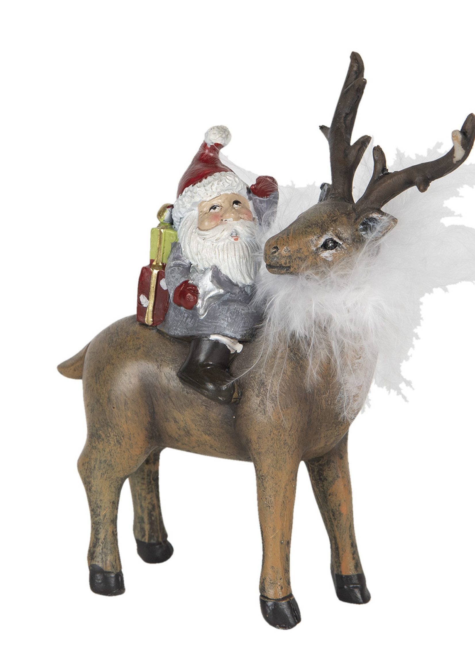 Clayre & Eef Père Noël avec cerf 12*5*13 cm 6PR2962