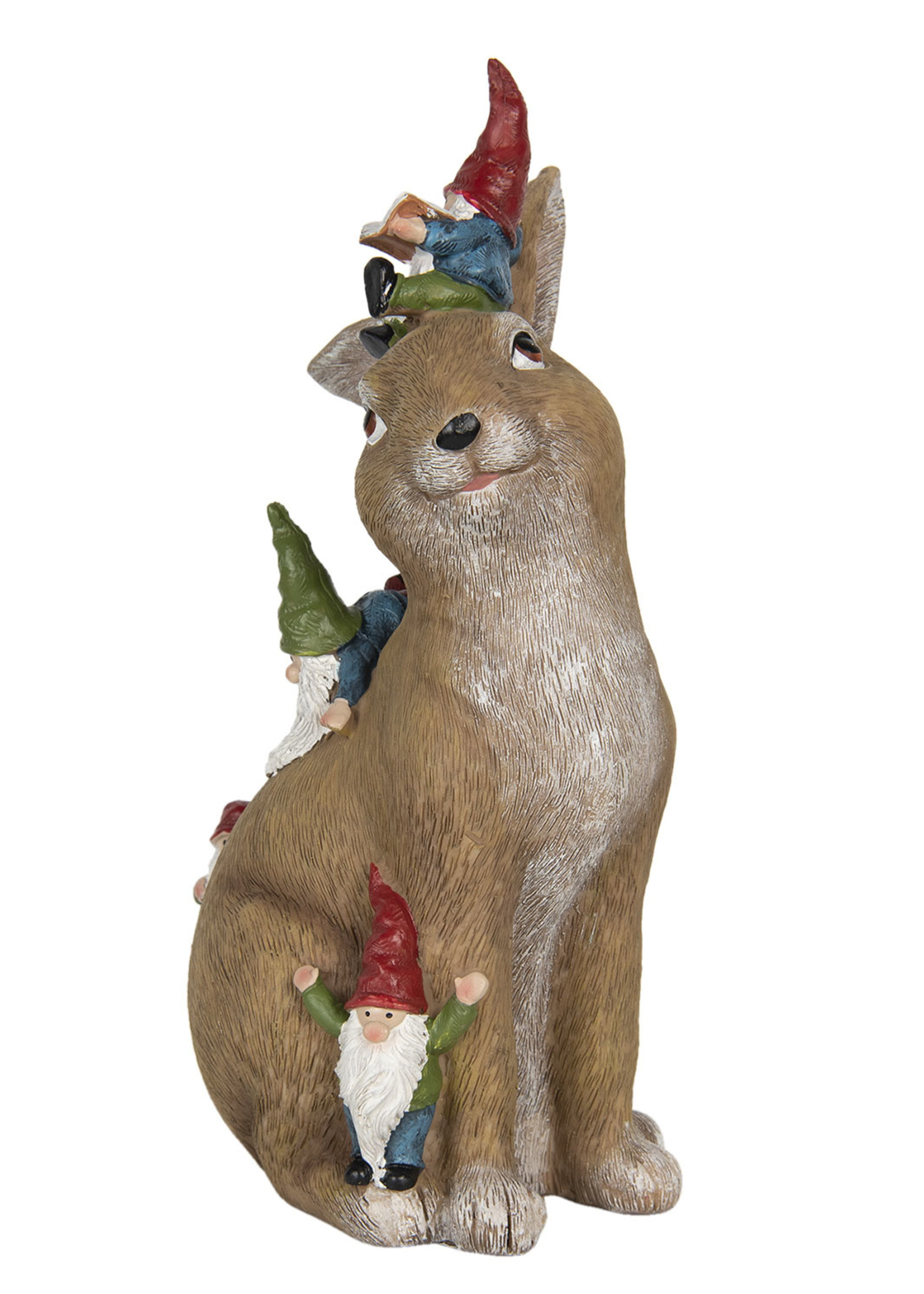 Clayre & Eef Décoration lapin avec des nains 18*11*30 cm 6PR2965