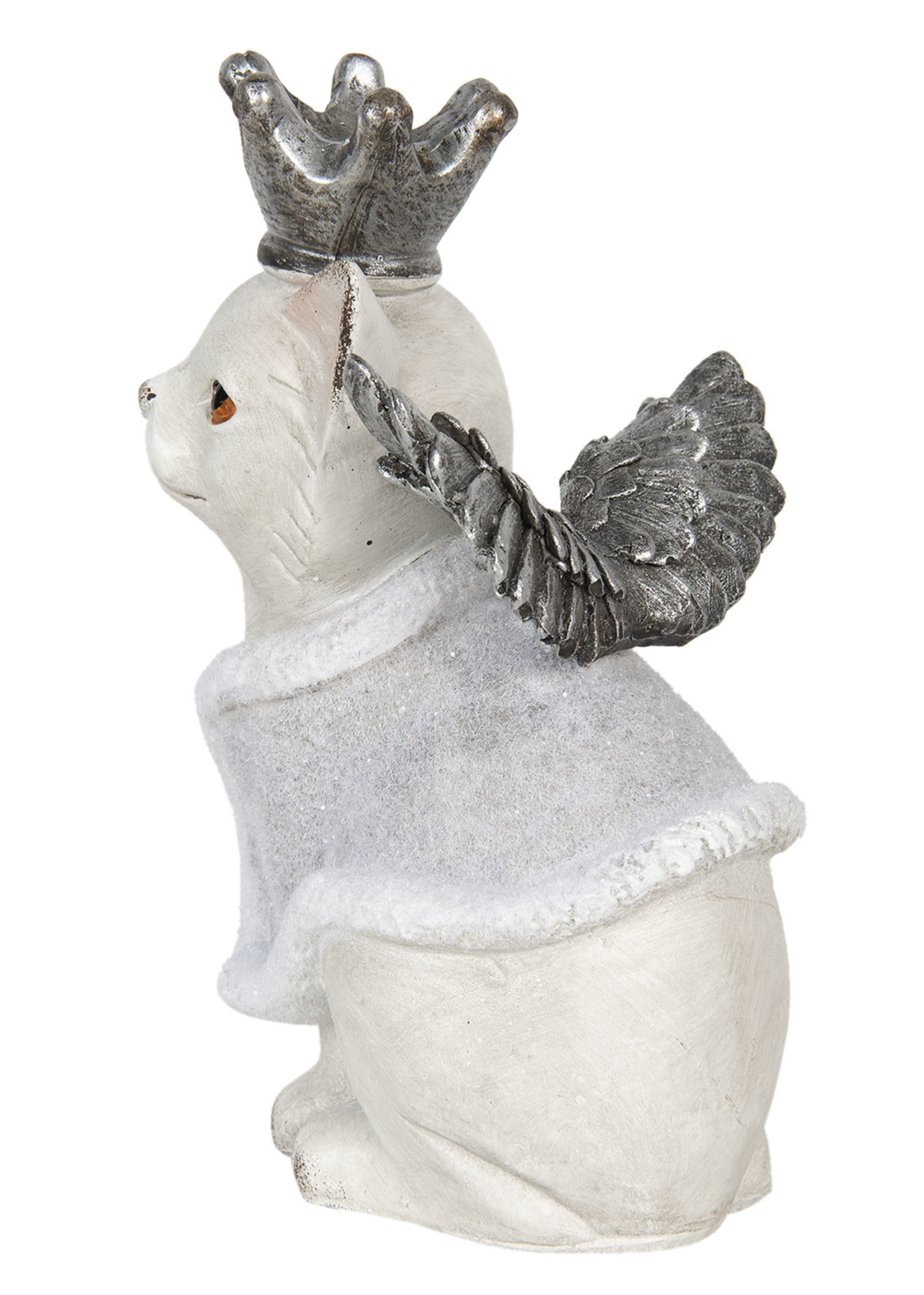 Clayre & Eef Decoratie kat met vleugels 17*15*28 cm 6PR2969
