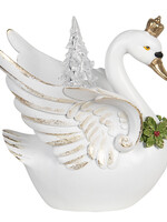 Clayre & Eef Decoratie zwaan 17*15*19 cm 6PR3001