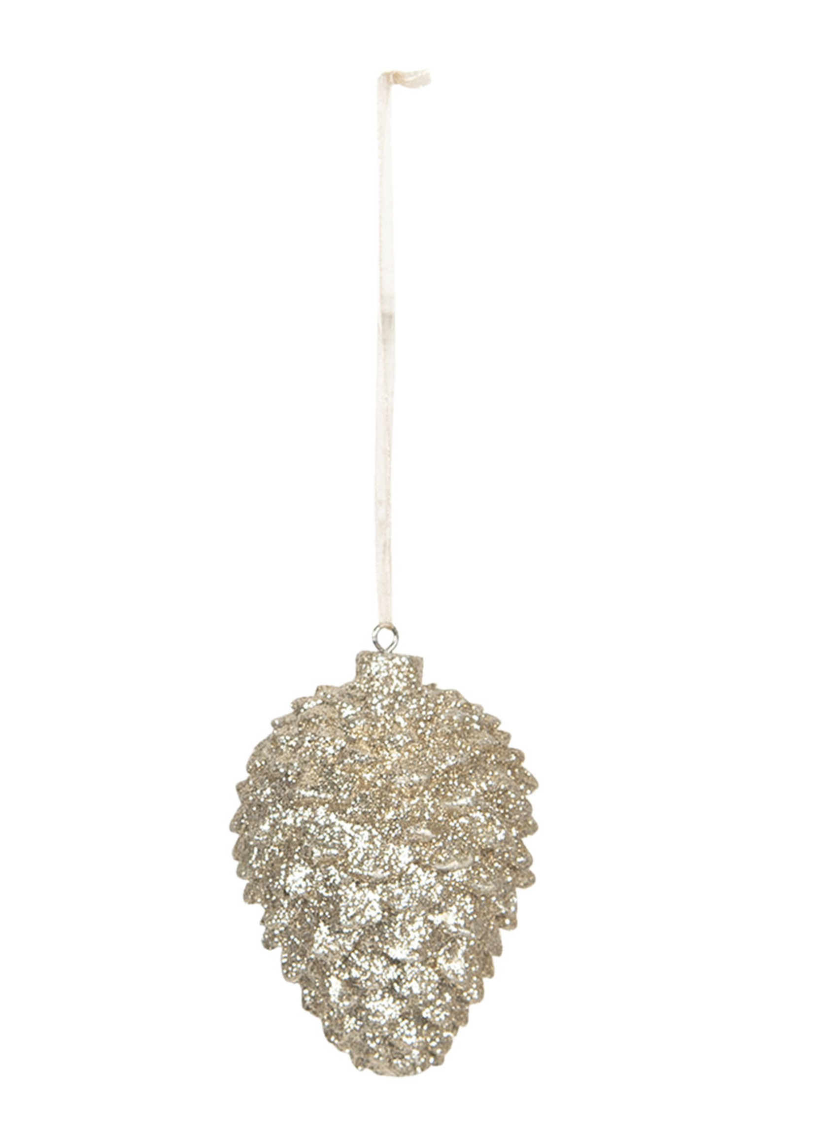 Clayre & Eef Decoratie hanger dennenappel Ø 5*7 cm 6PR3019