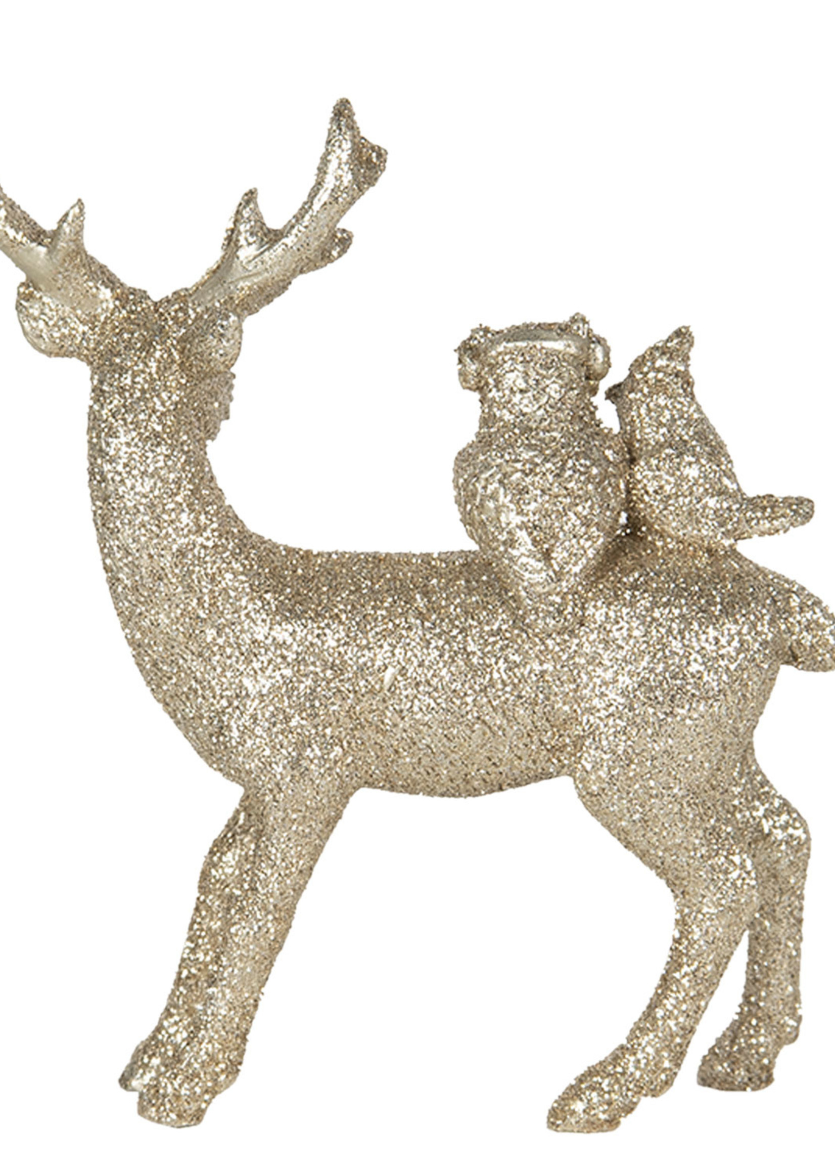 Clayre & Eef Decoratie hert 11*4*13 cm 6PR3022