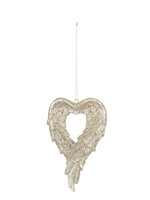 Clayre & Eef Coeur pendentif avec des ailes 7*1*12 cm 6PR3032