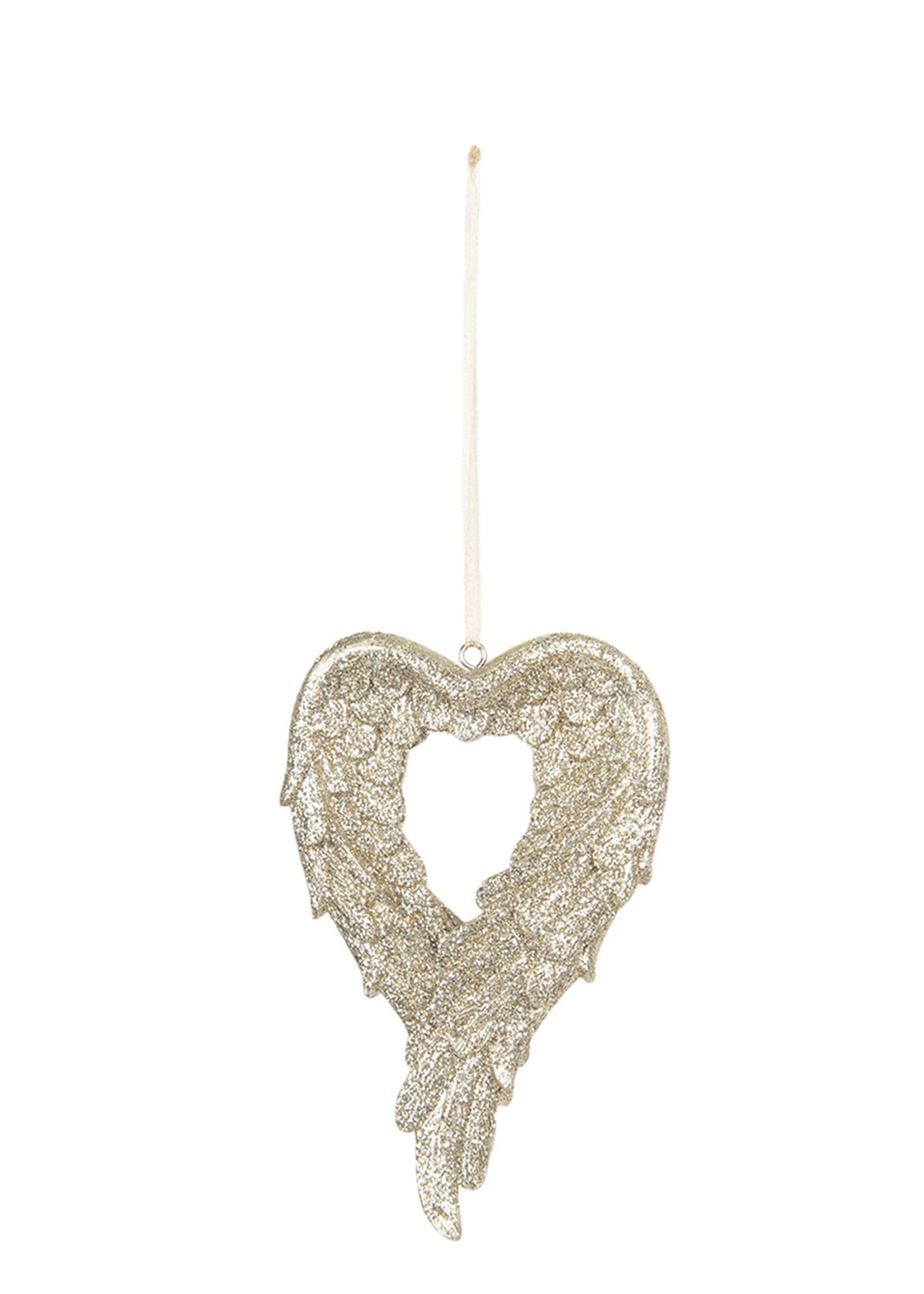 Clayre & Eef Hanger hart met vleugels 7*1*12 cm 6PR3032