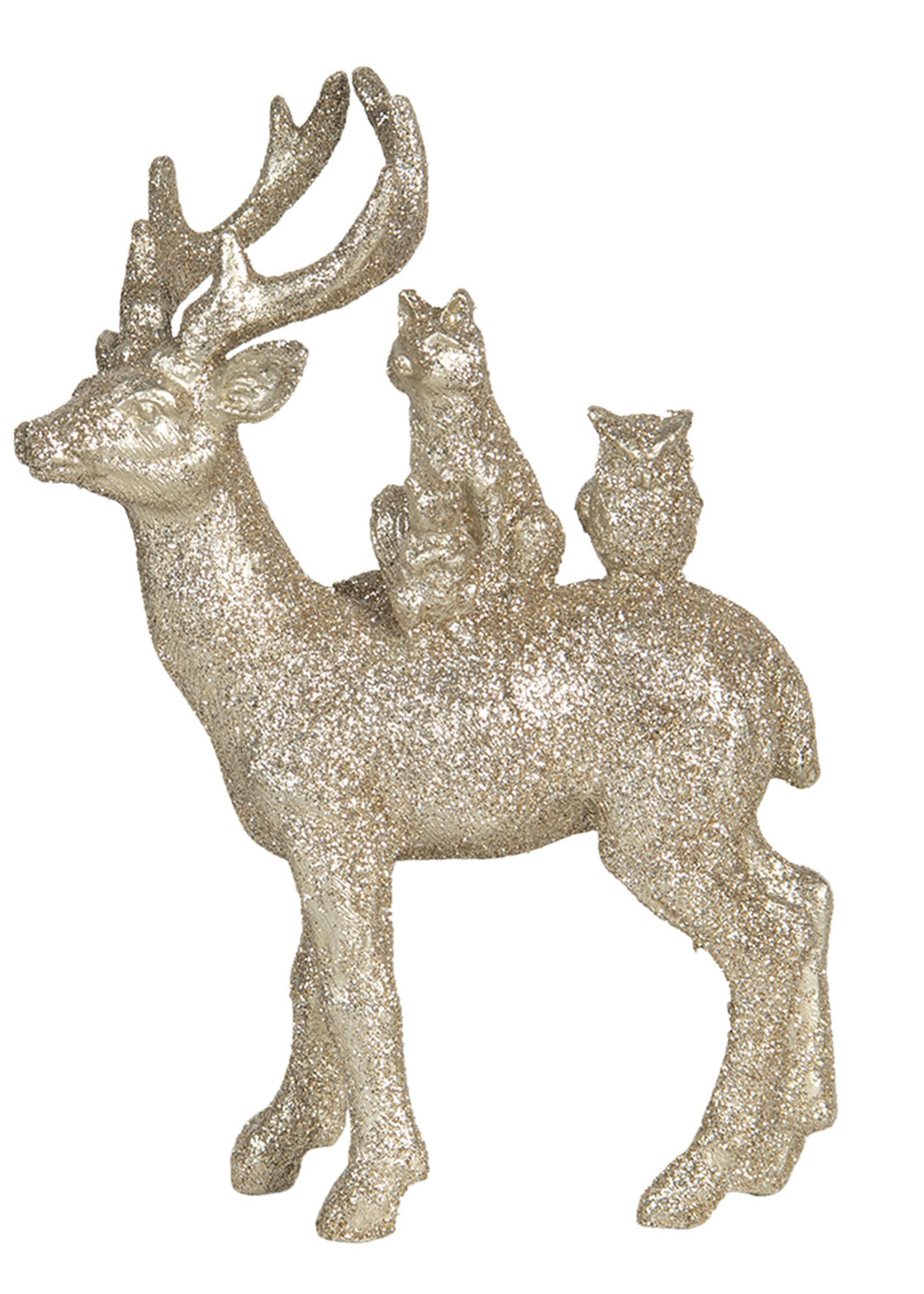 Clayre & Eef Décoration cerf 14*4*19 cm 6PR3035