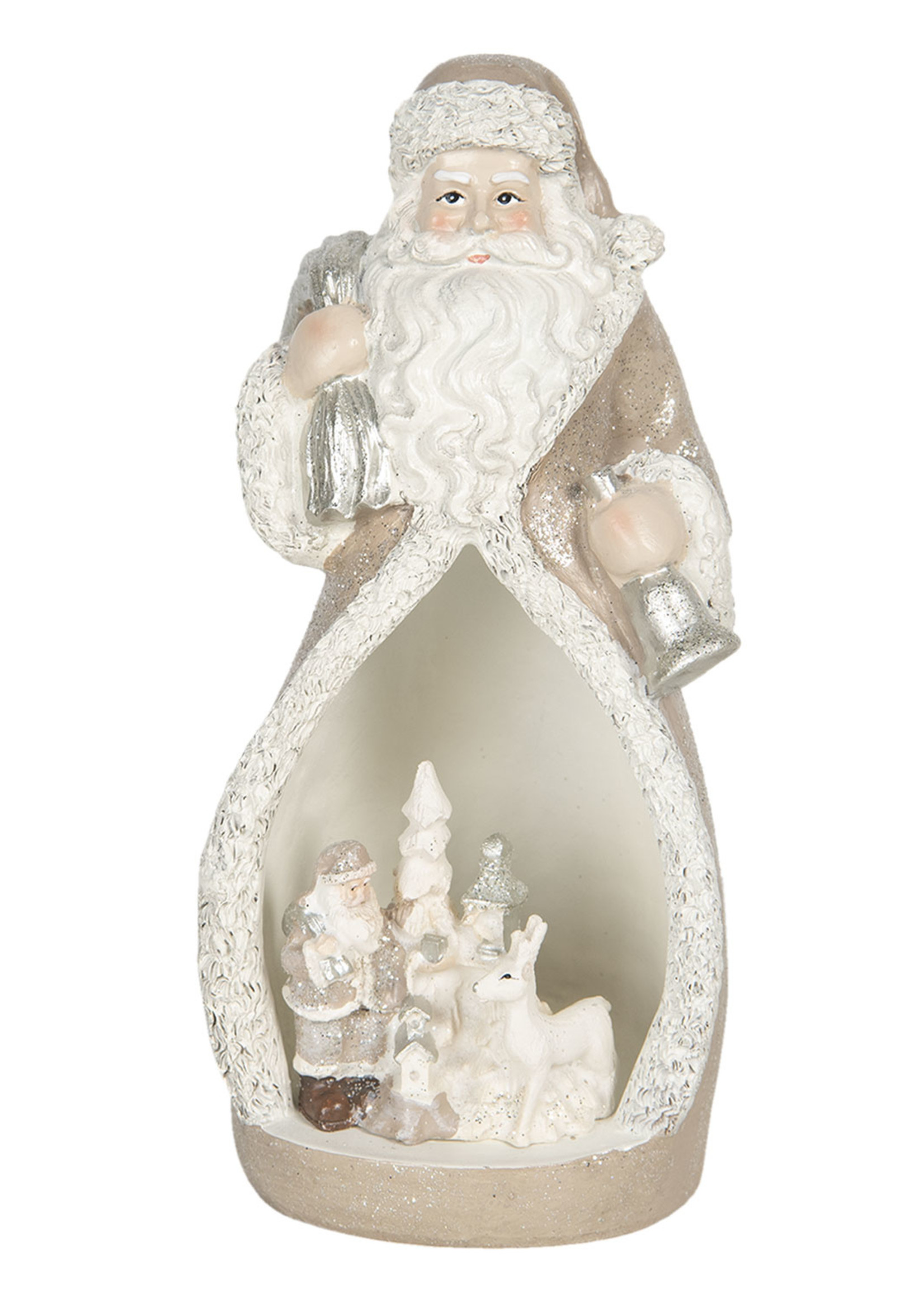 Clayre & Eef Decoratie kerstman LED 8*7*17 cm 6PR3069