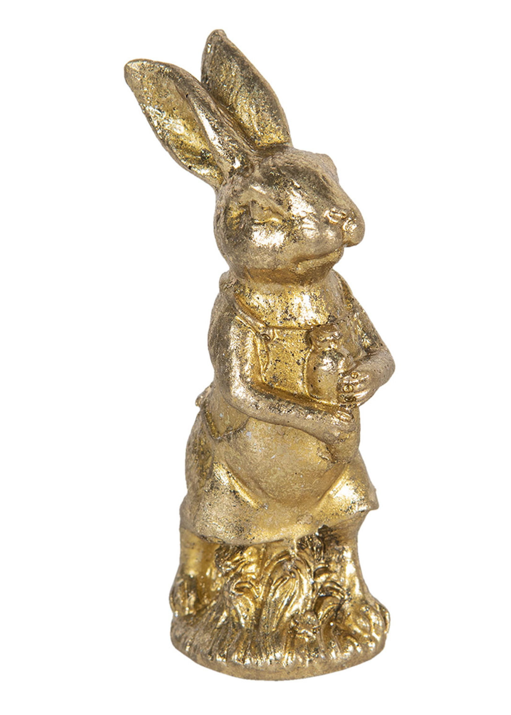 Clayre & Eef Décoration lapin 4*4*11 cm 6PR3077GO