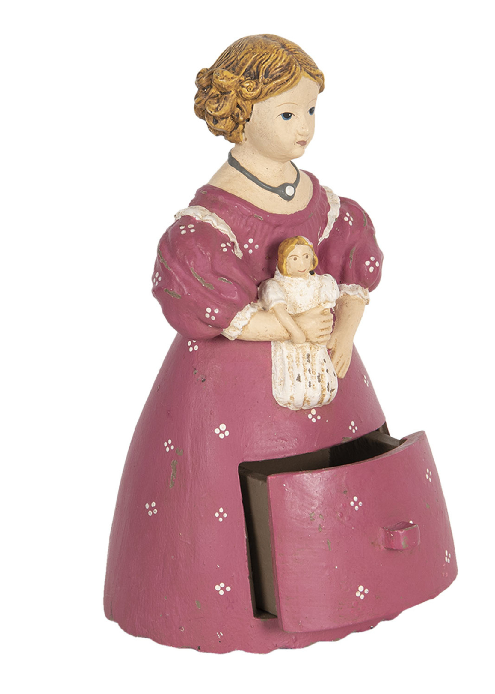 Clayre & Eef Decoratie vrouw met mini lade 12*11*20 cm 6PR3106