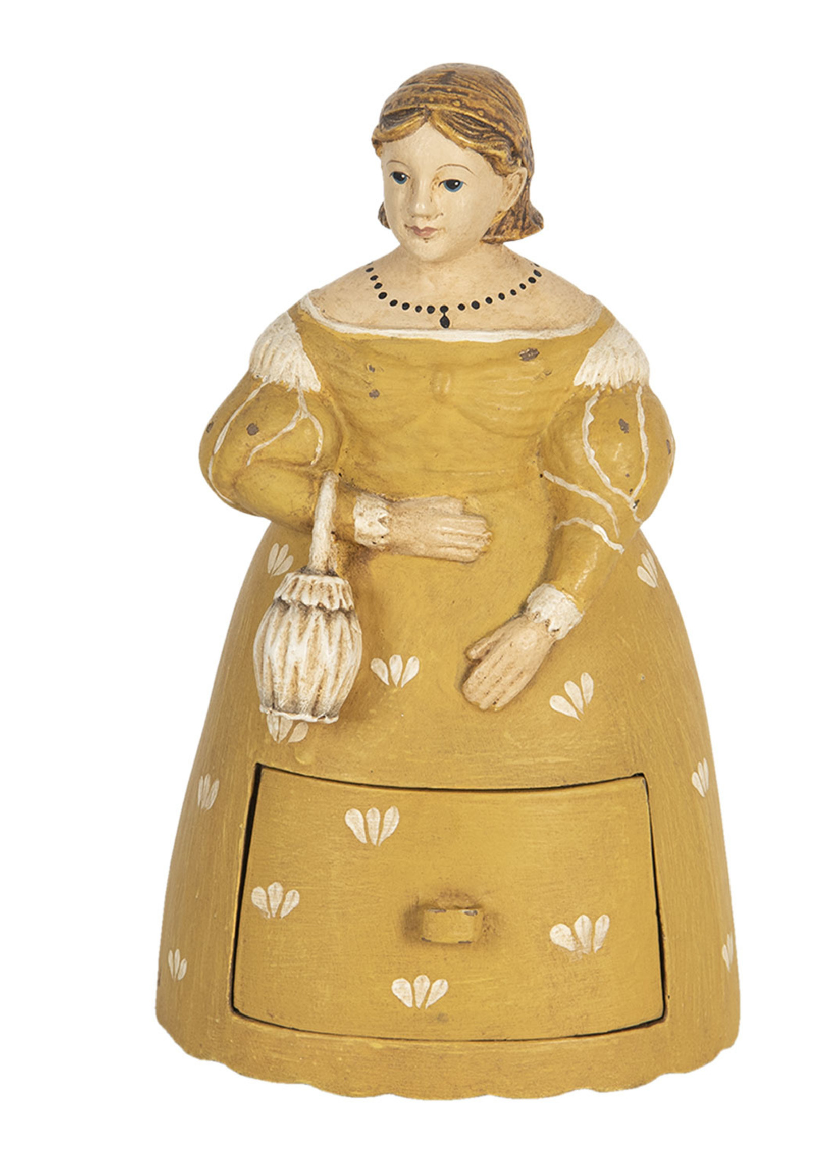 Clayre & Eef Decoratie vrouw met mini lade  13*11*20 cm 6PR3107