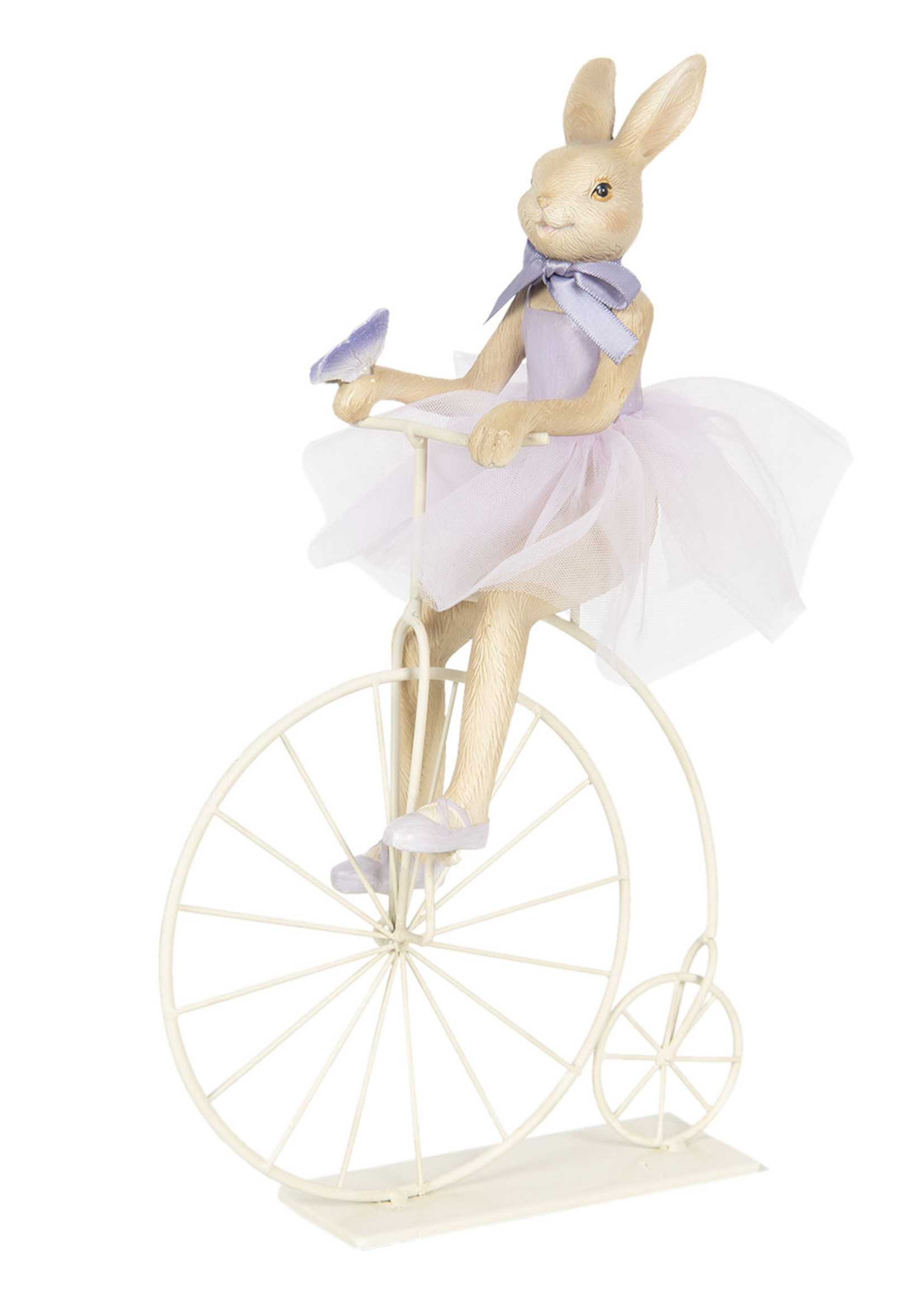 Clayre & Eef Décoration lapin sur vélo 30*9*33 cm 6PR3126