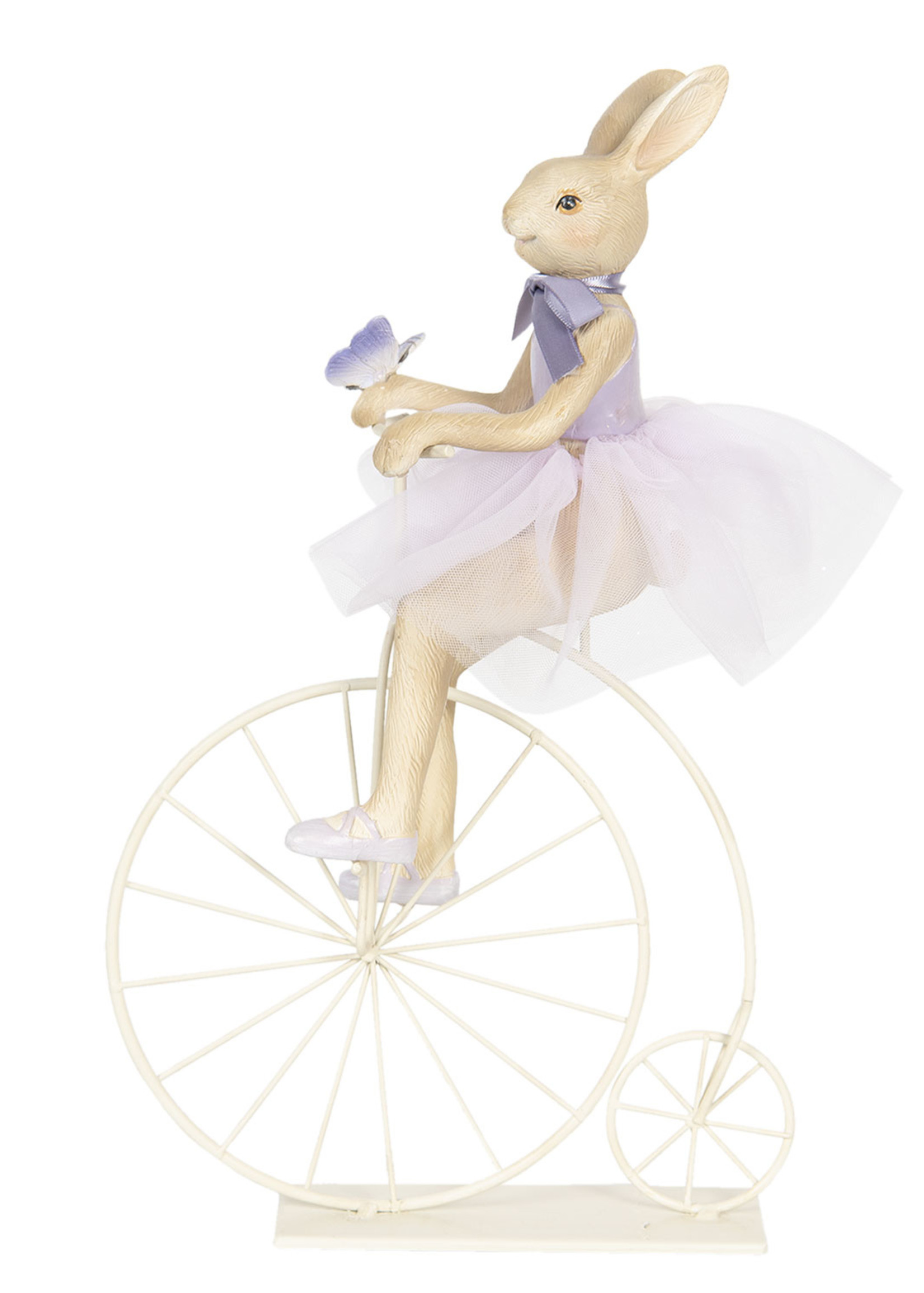 Clayre & Eef Décoration lapin sur vélo 30*9*33 cm 6PR3126