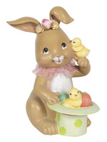 Clayre & Eef Décoration lapin avec chapeau magique 18*16*23 cm 6PR3129