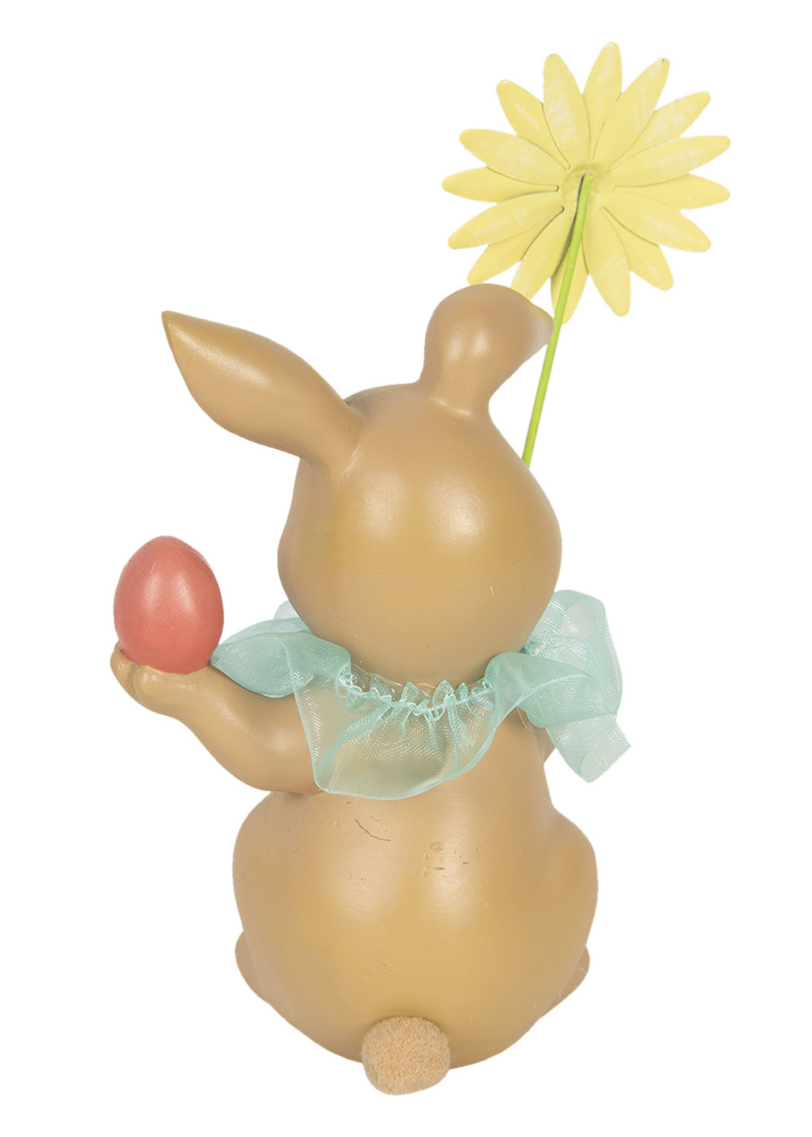 Clayre & Eef Decoratie konijn met bloem 11*9*15 cm 6PR3133