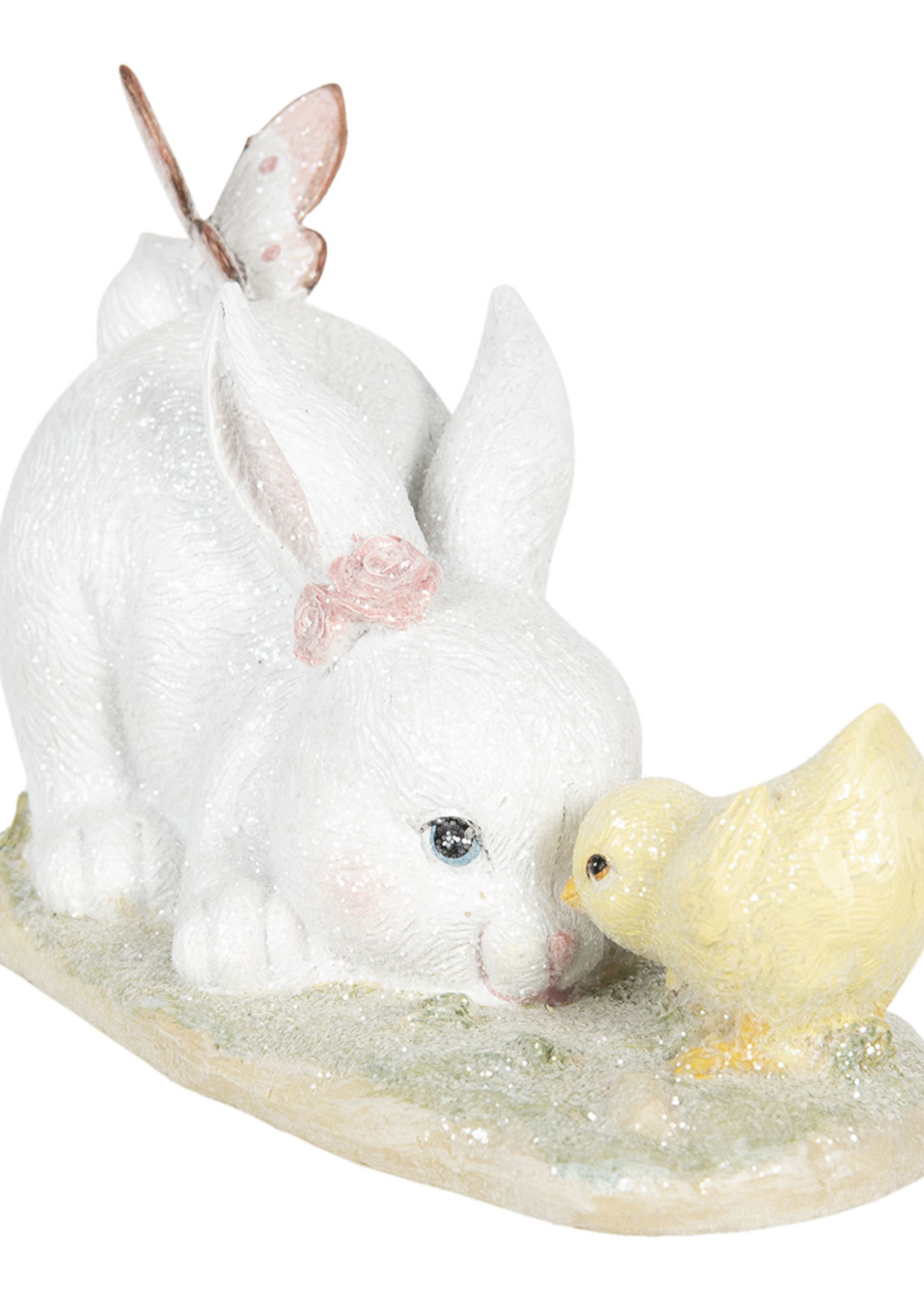 Clayre & Eef Décoration lapin avec poussin 25*12*16 cm 6PR3141