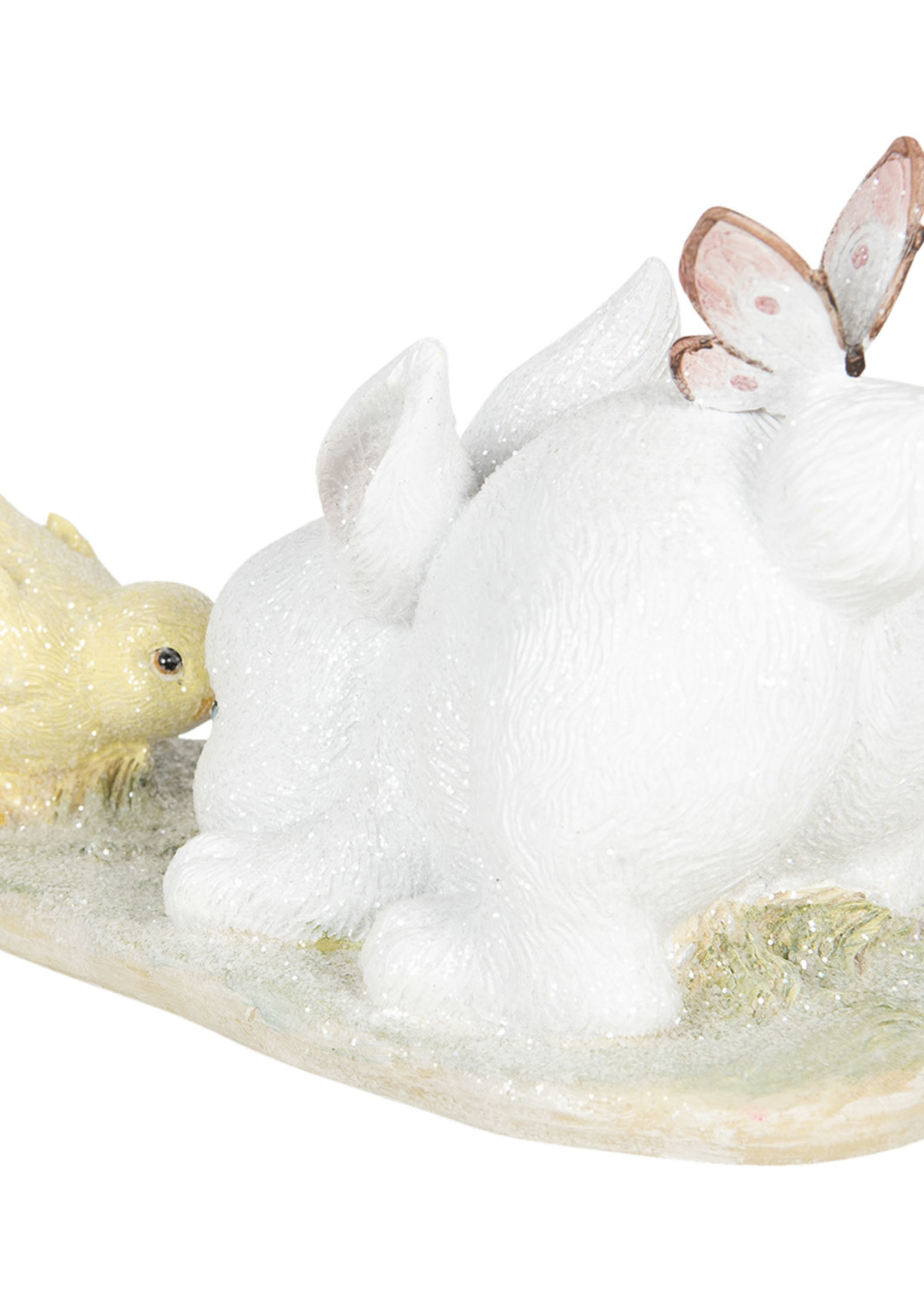 Clayre & Eef Décoration lapin avec poussin 25*12*16 cm 6PR3141