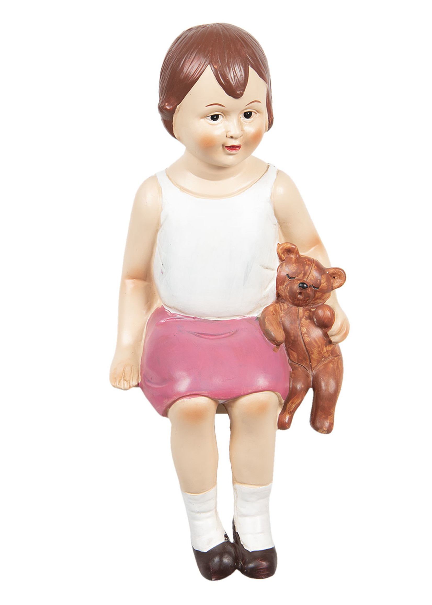 Clayre & Eef Décoration fille assis 15*13*32 cm 6PR3217