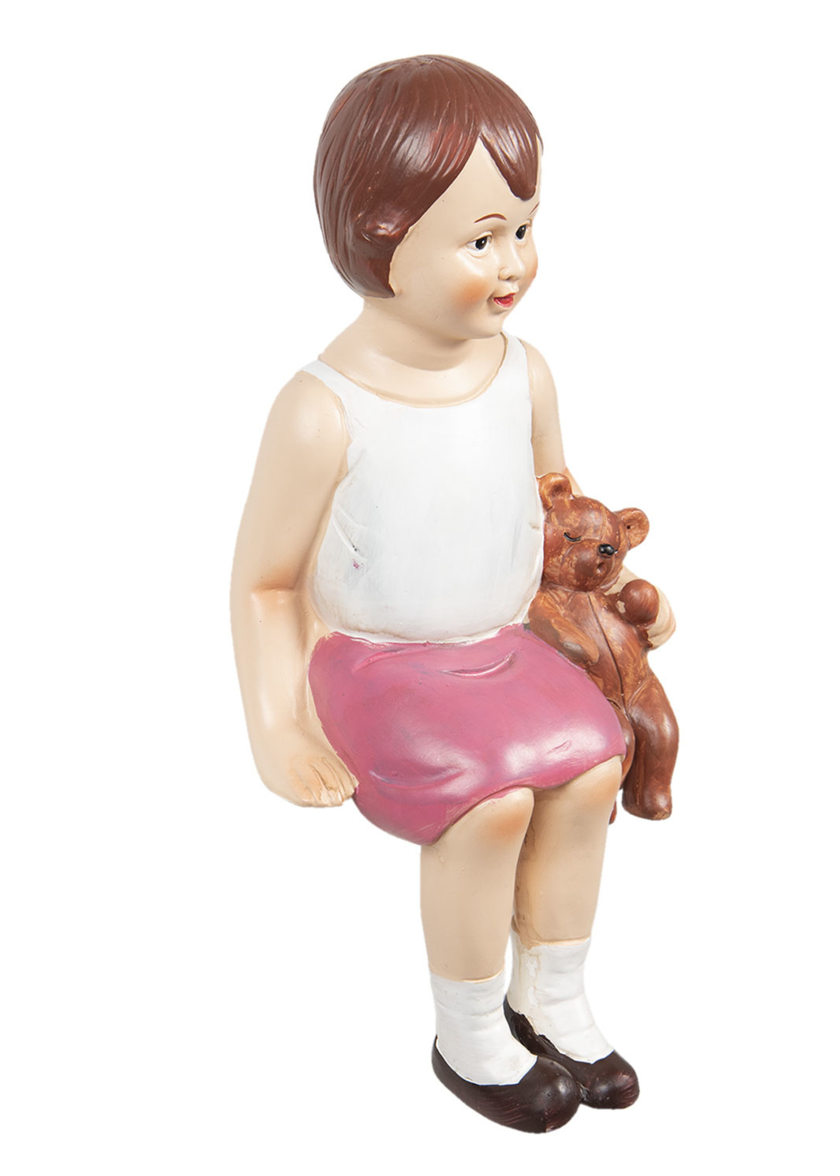 Clayre & Eef Décoration fille assis 15*13*32 cm 6PR3217