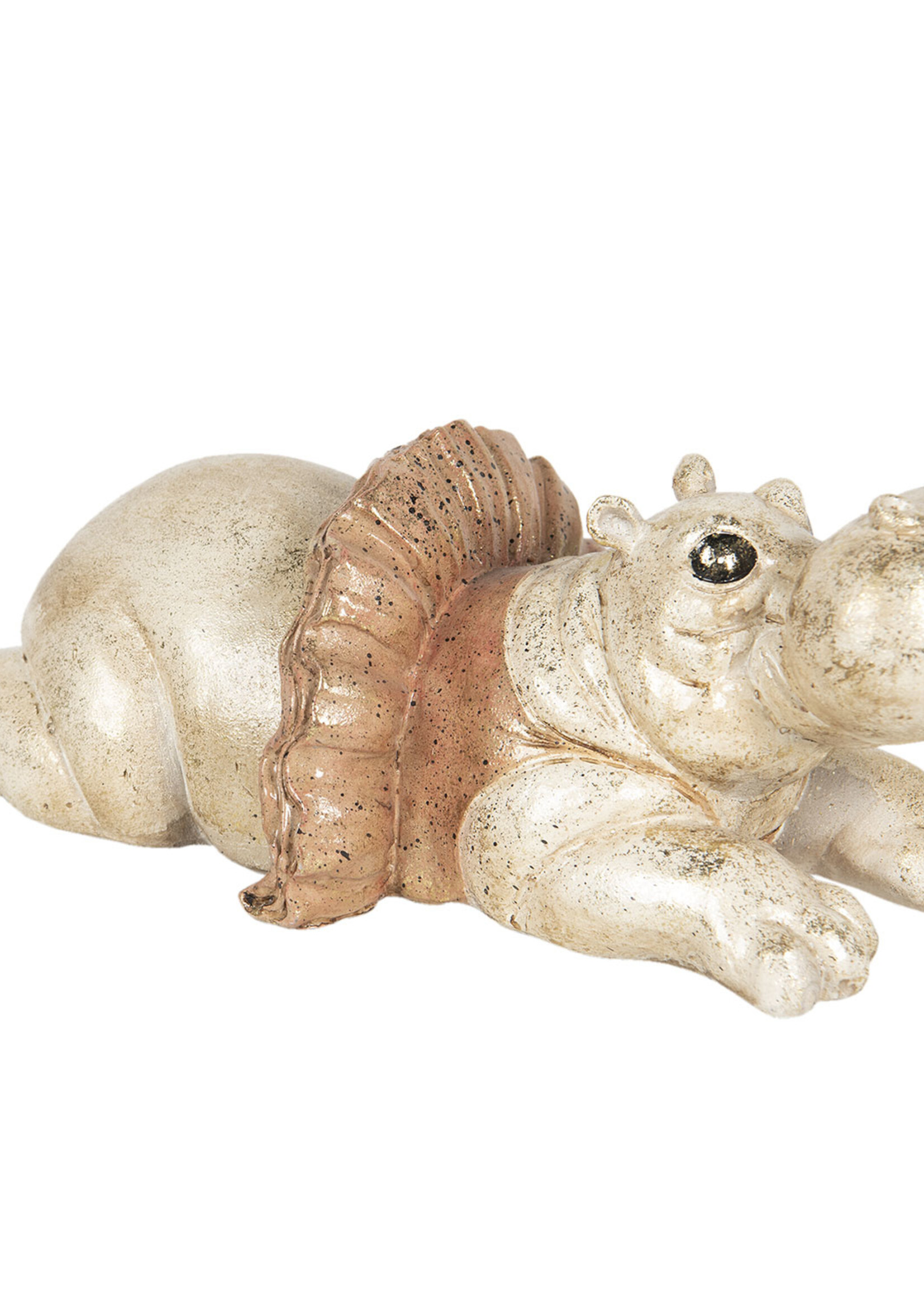 Clayre & Eef Décoration ballerine hippopotame 18*12*35 cm 6PR3224