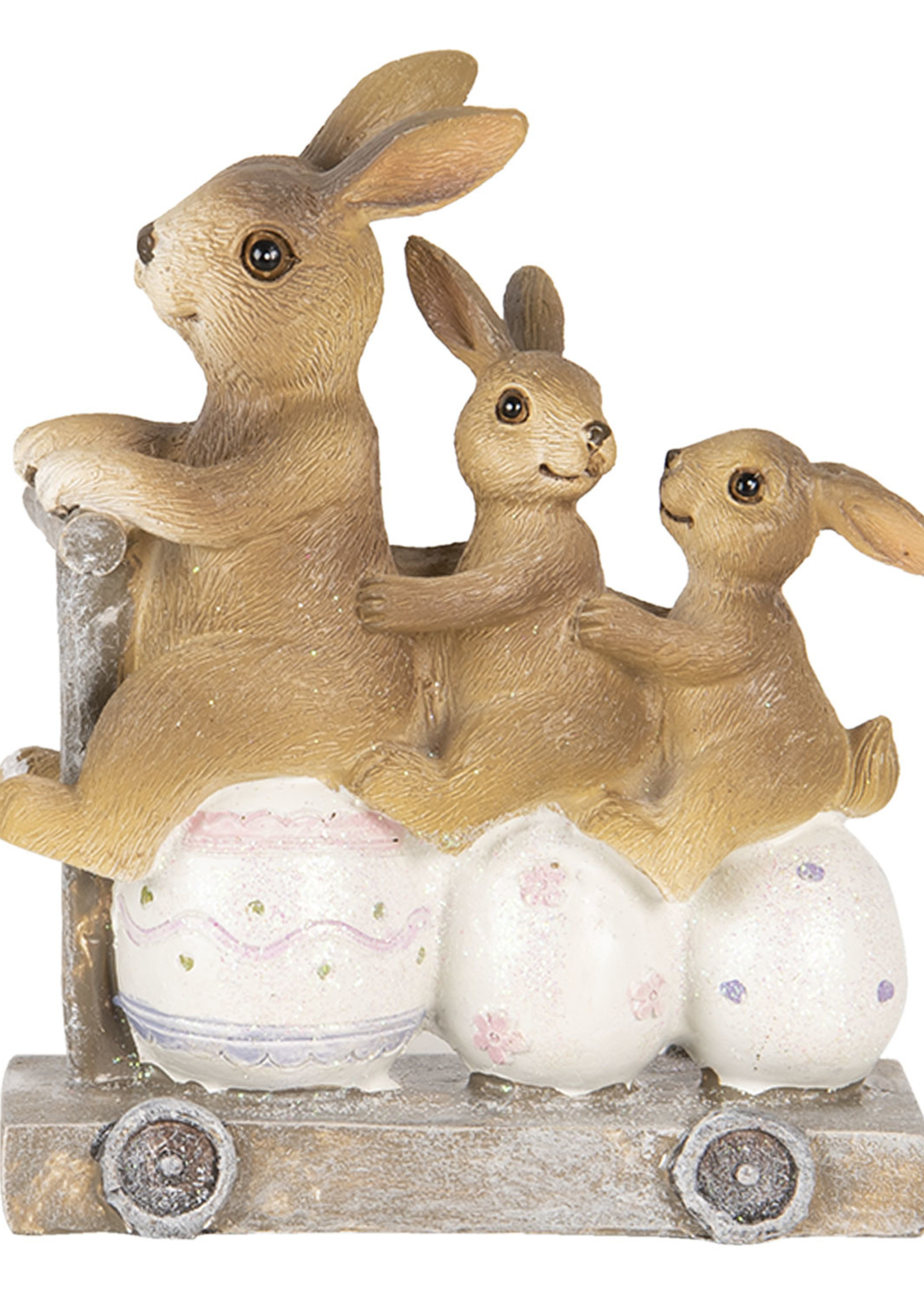 Clayre & Eef Decoratie konijnen 11*4*12 cm 6PR3251