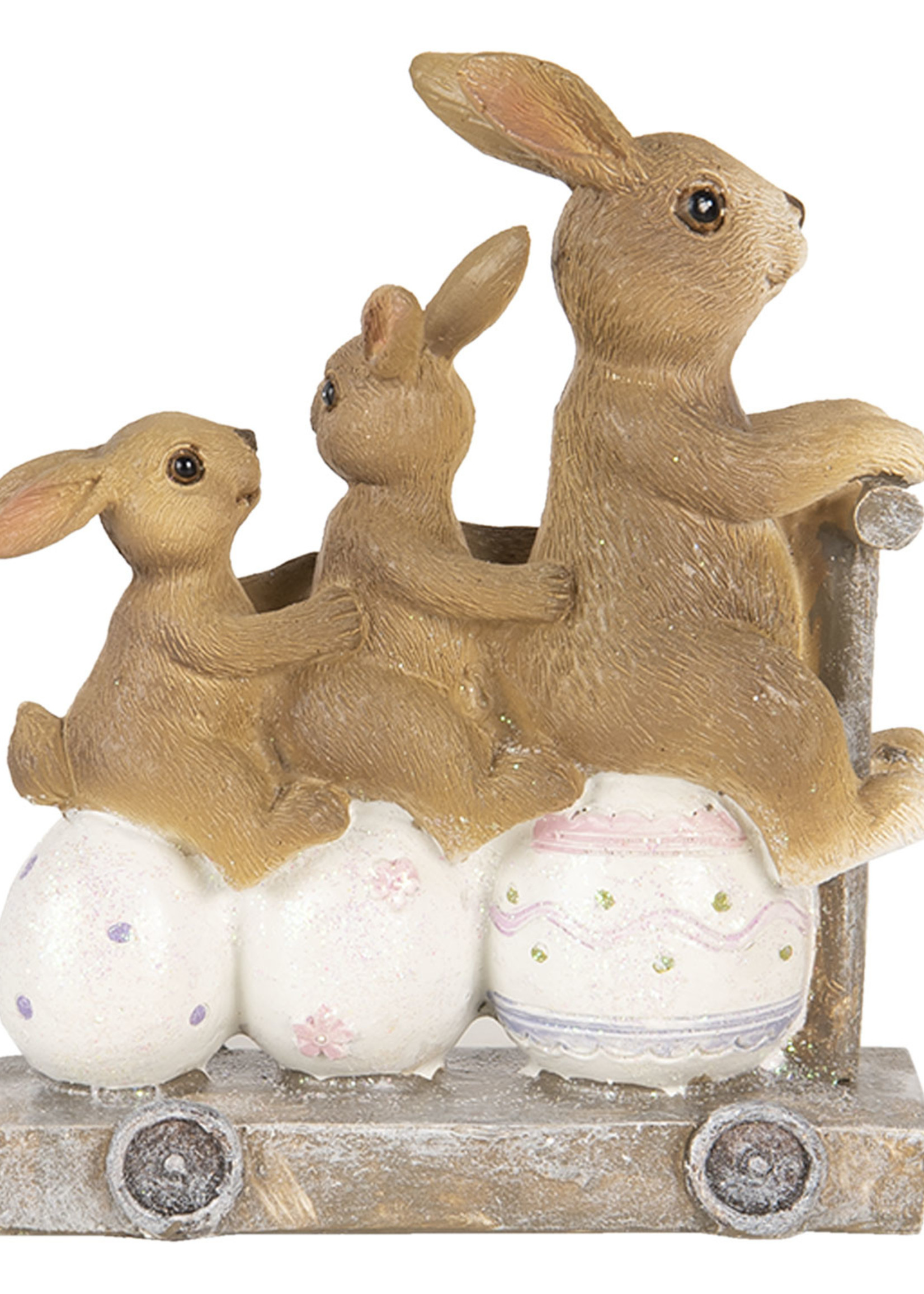 Clayre & Eef Decoratie konijnen 11*4*12 cm 6PR3251