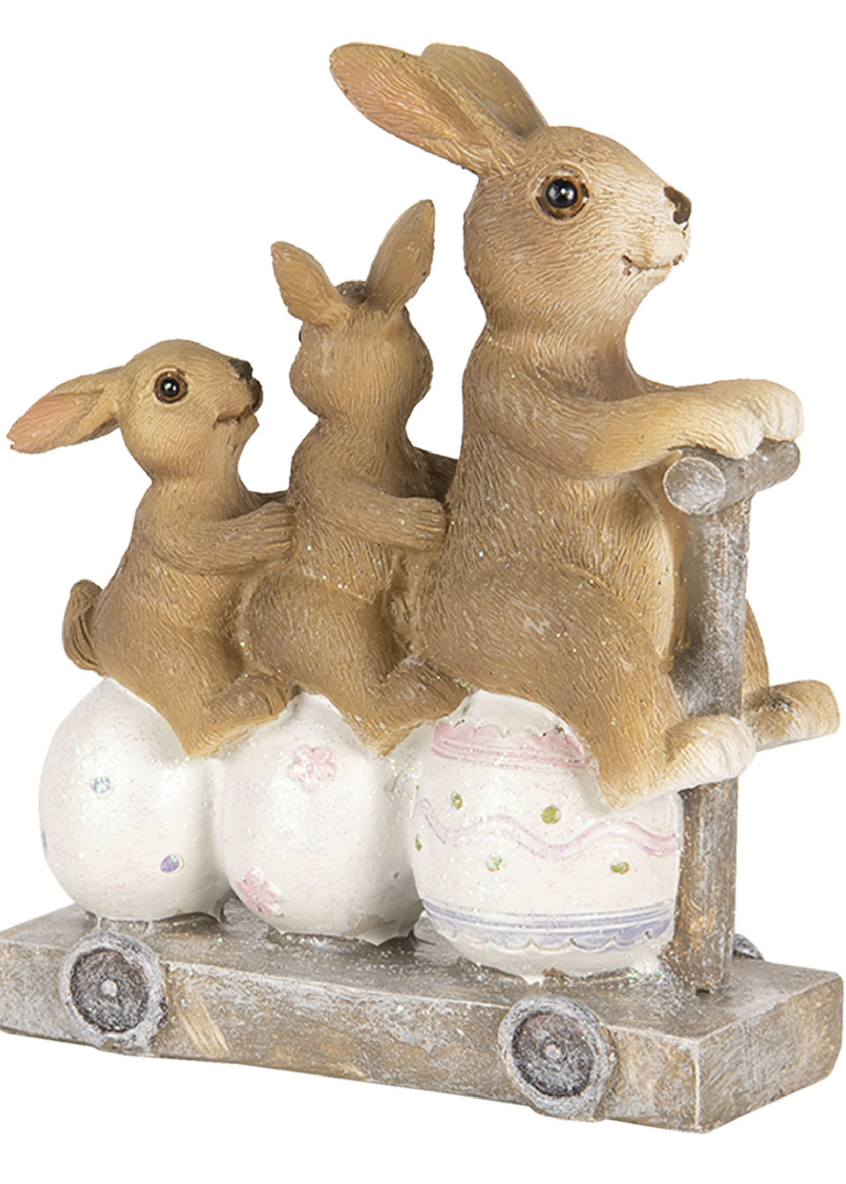 Clayre & Eef Decoratie konijnen 11*4*12 cm 6PR3251