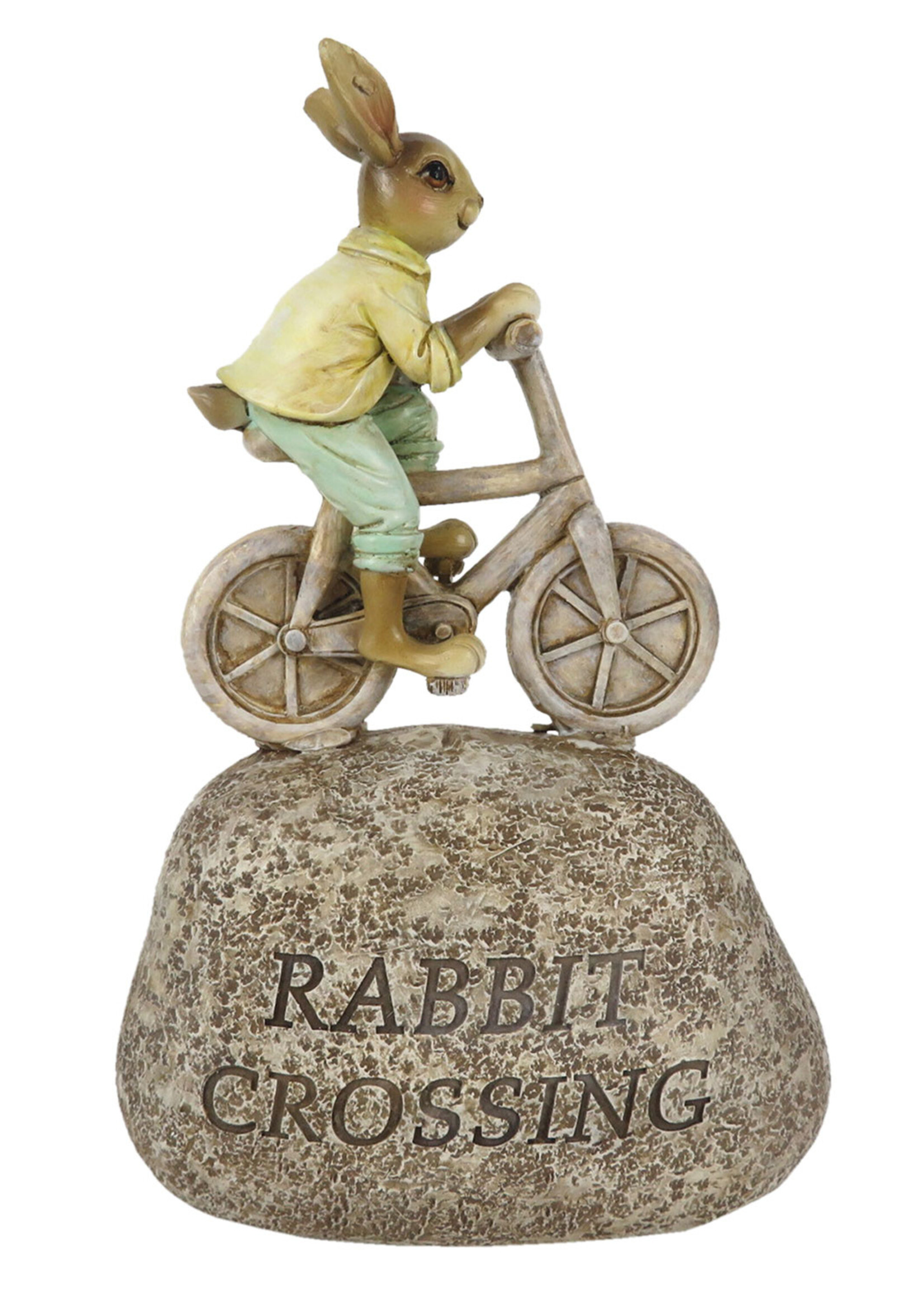 Clayre & Eef Decoratie konijn fietsend 13*6*20 cm 6PR3253