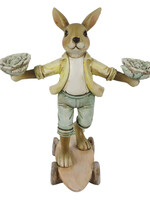 Clayre & Eef Décoration lapin sur skateboard 14*11*16 cm 6PR3255