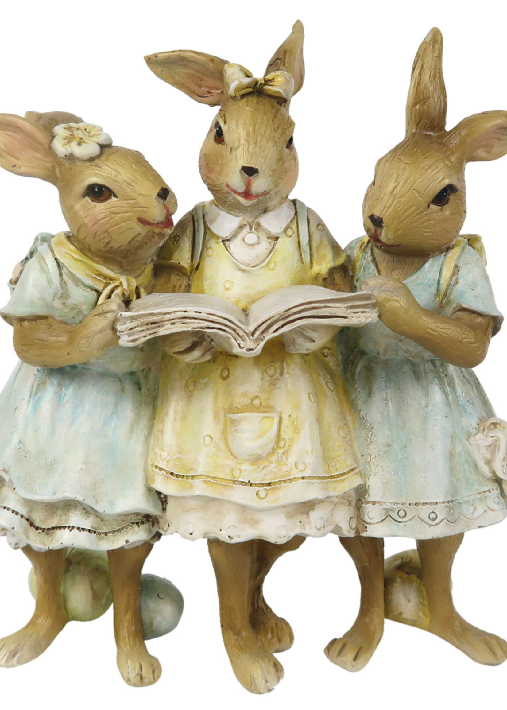 Clayre & Eef Décoration lapins 13*6*15 cm 6PR3257