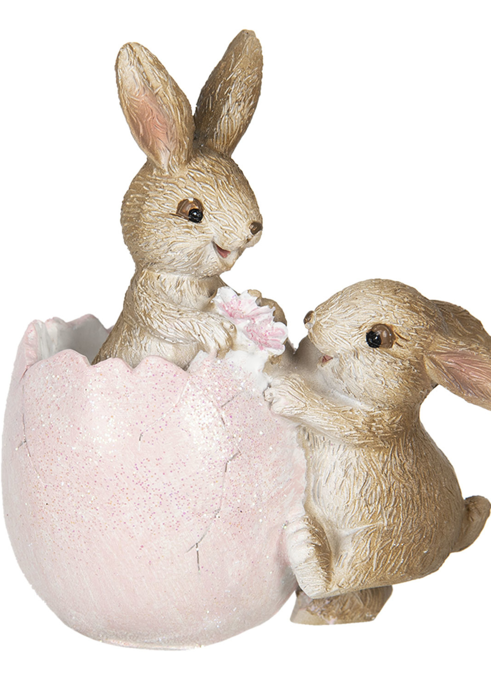 Clayre & Eef Decoratie konijnen 9*5*10 cm 6PR3268