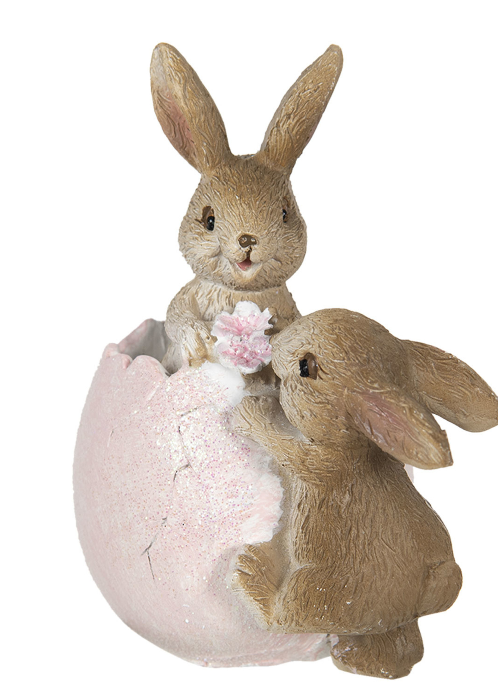 Clayre & Eef Decoratie konijnen 9*5*10 cm 6PR3268