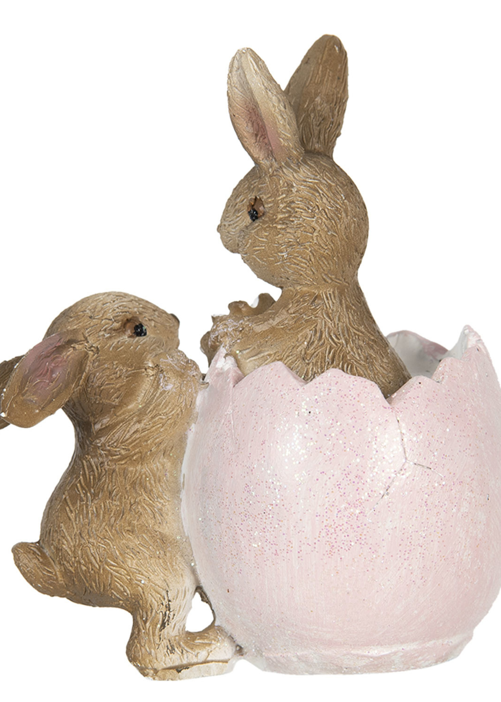 Clayre & Eef Decoratie konijnen 9*5*10 cm 6PR3268