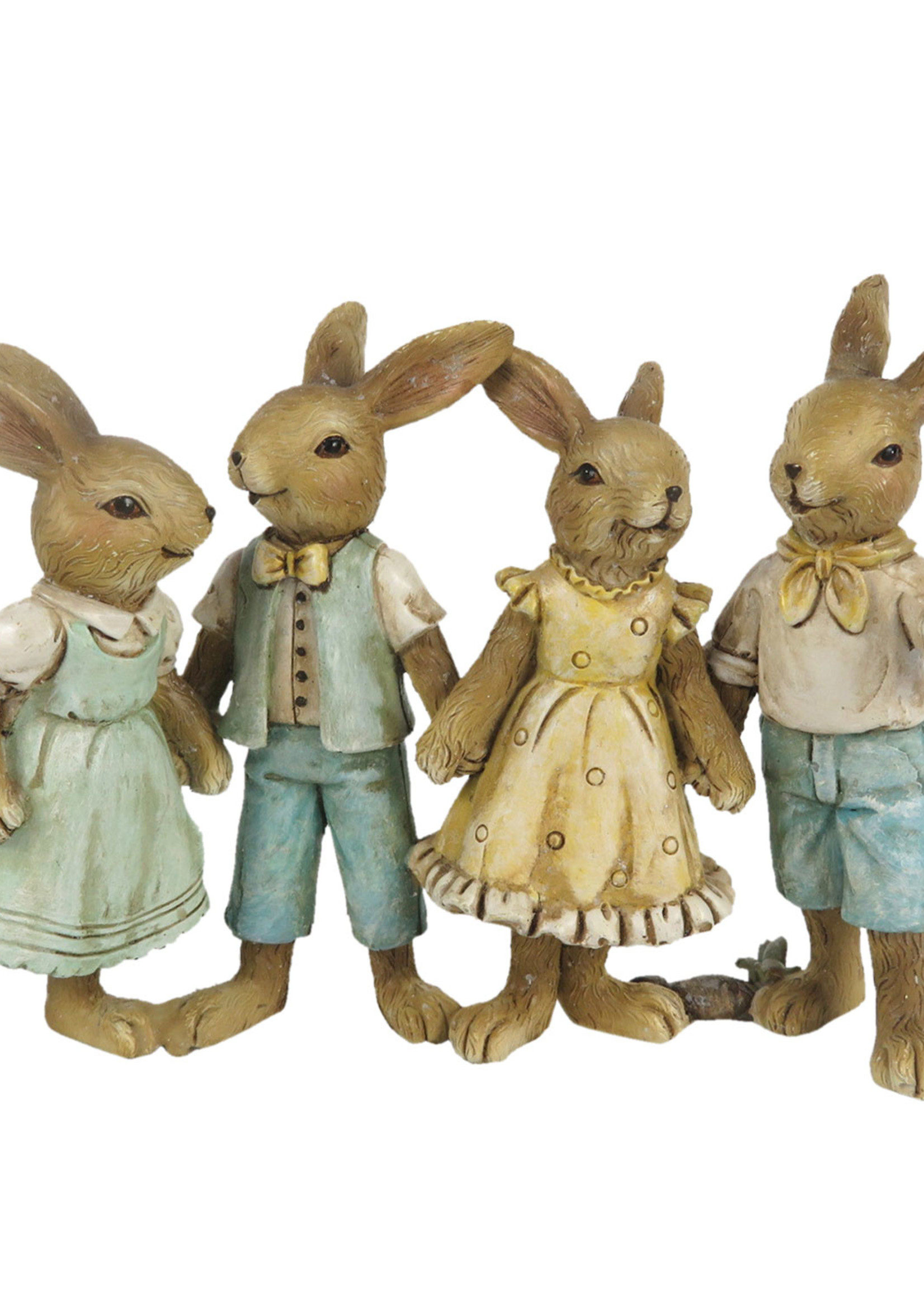 Clayre & Eef Décoration lapins 16*6*11 cm 6PR3272