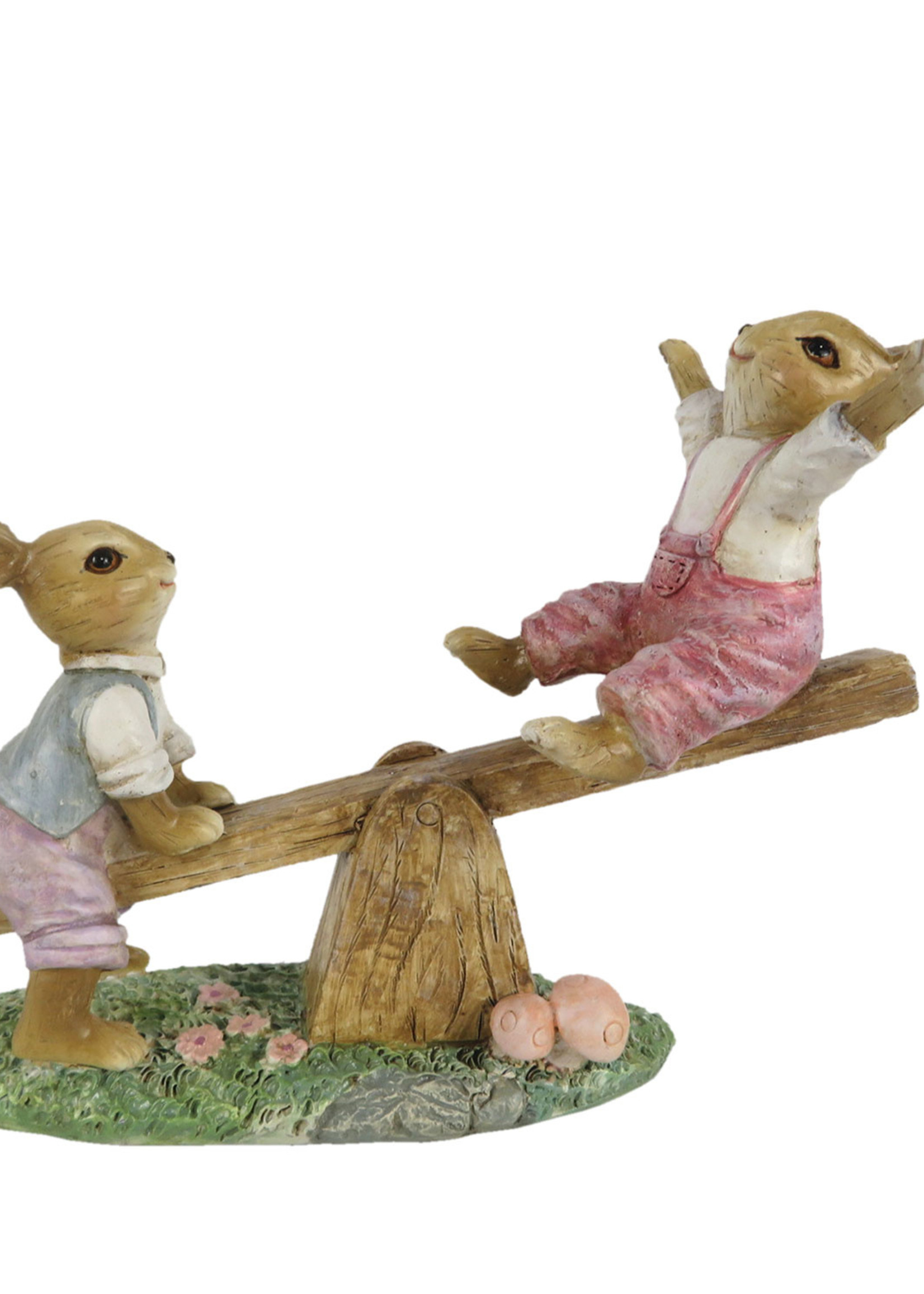 Clayre & Eef Décoration lapins 18*8*13 cm 6PR3279