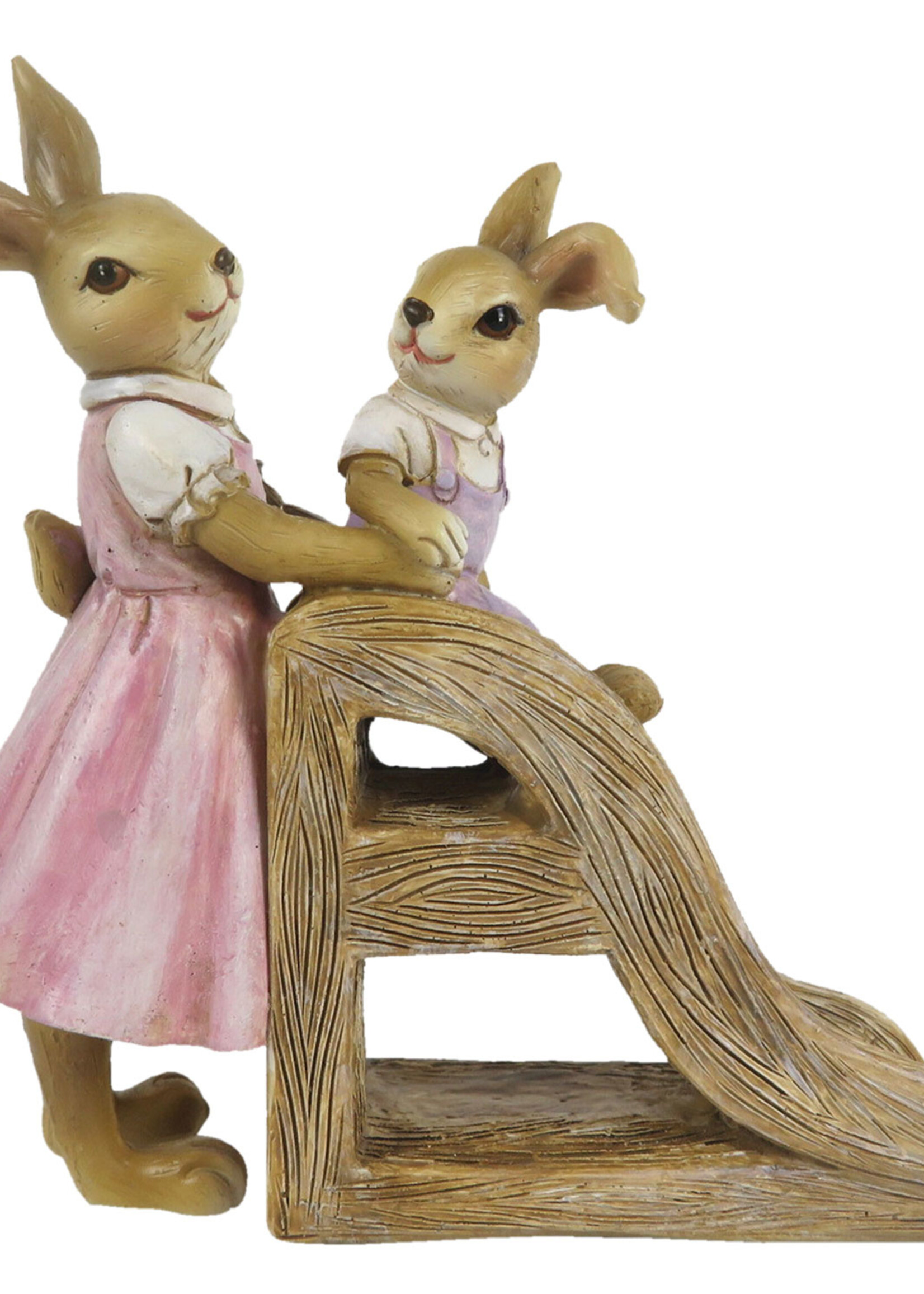 Clayre & Eef Decoratie konijnen 14*6*15 cm 6PR3280