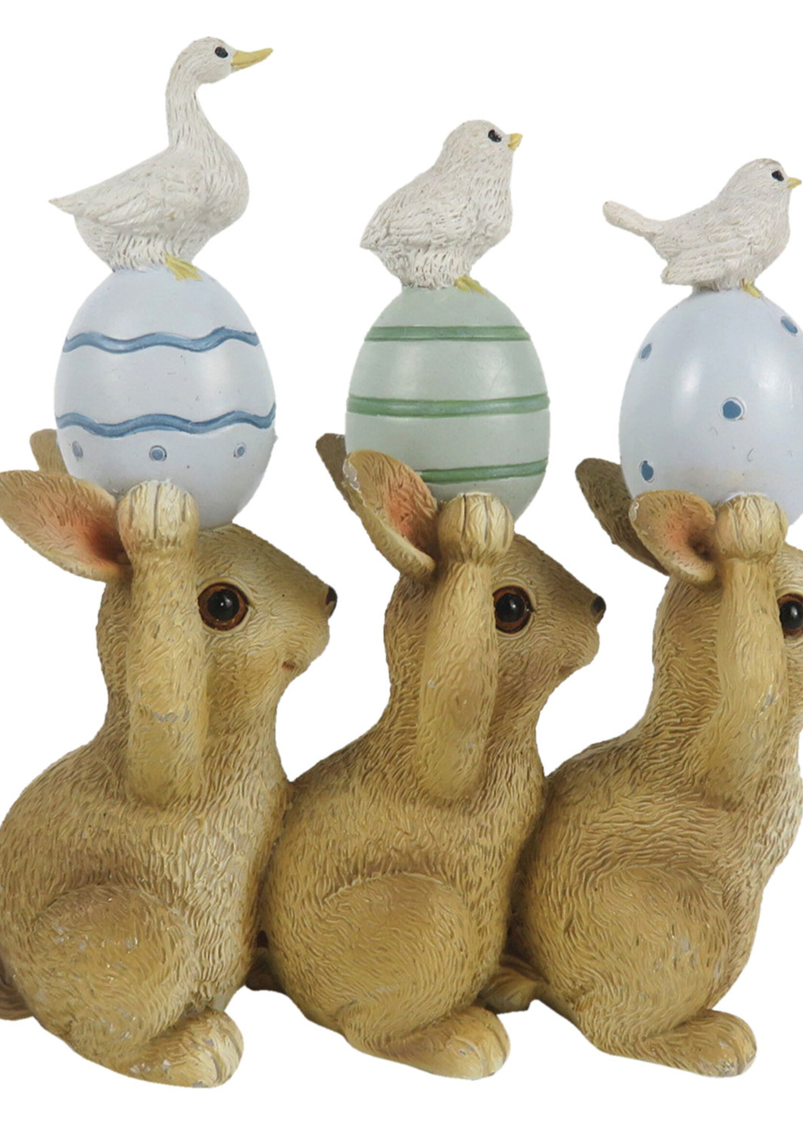 Clayre & Eef Decoratie konijnen 12*4*12 cm 6PR3286