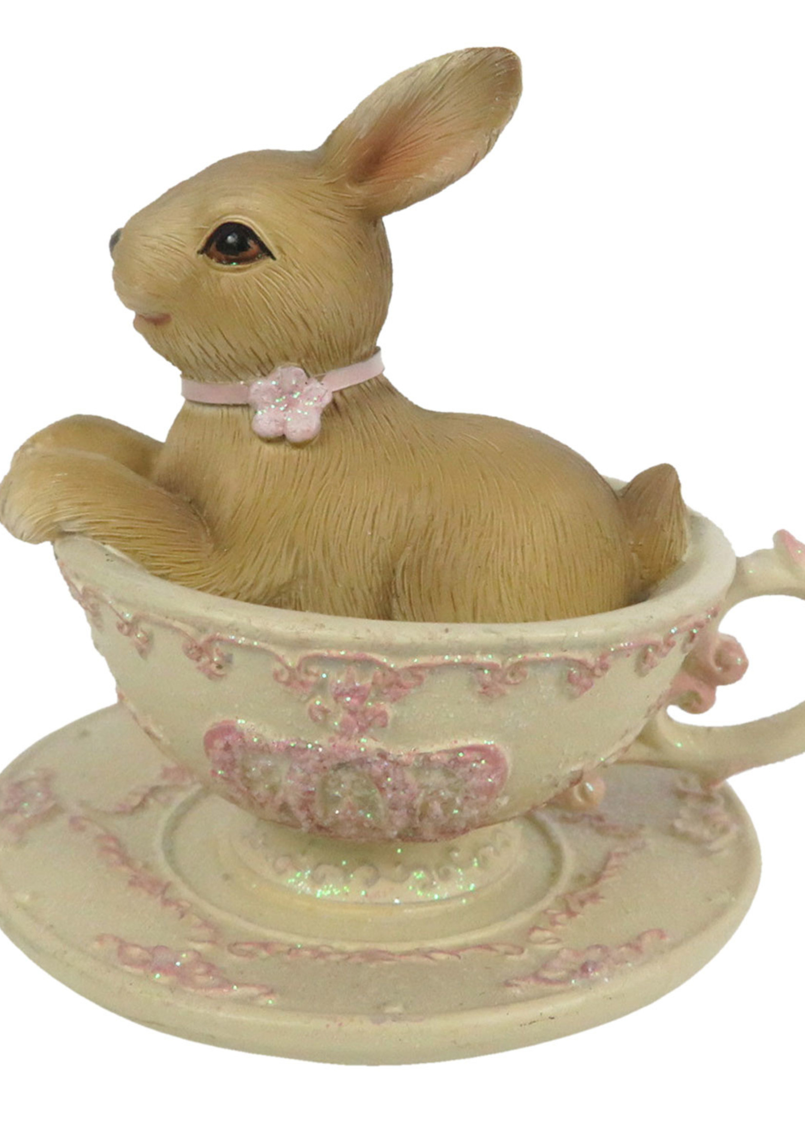 Clayre & Eef Décoration lapin 8*7*8 cm 6PR3288