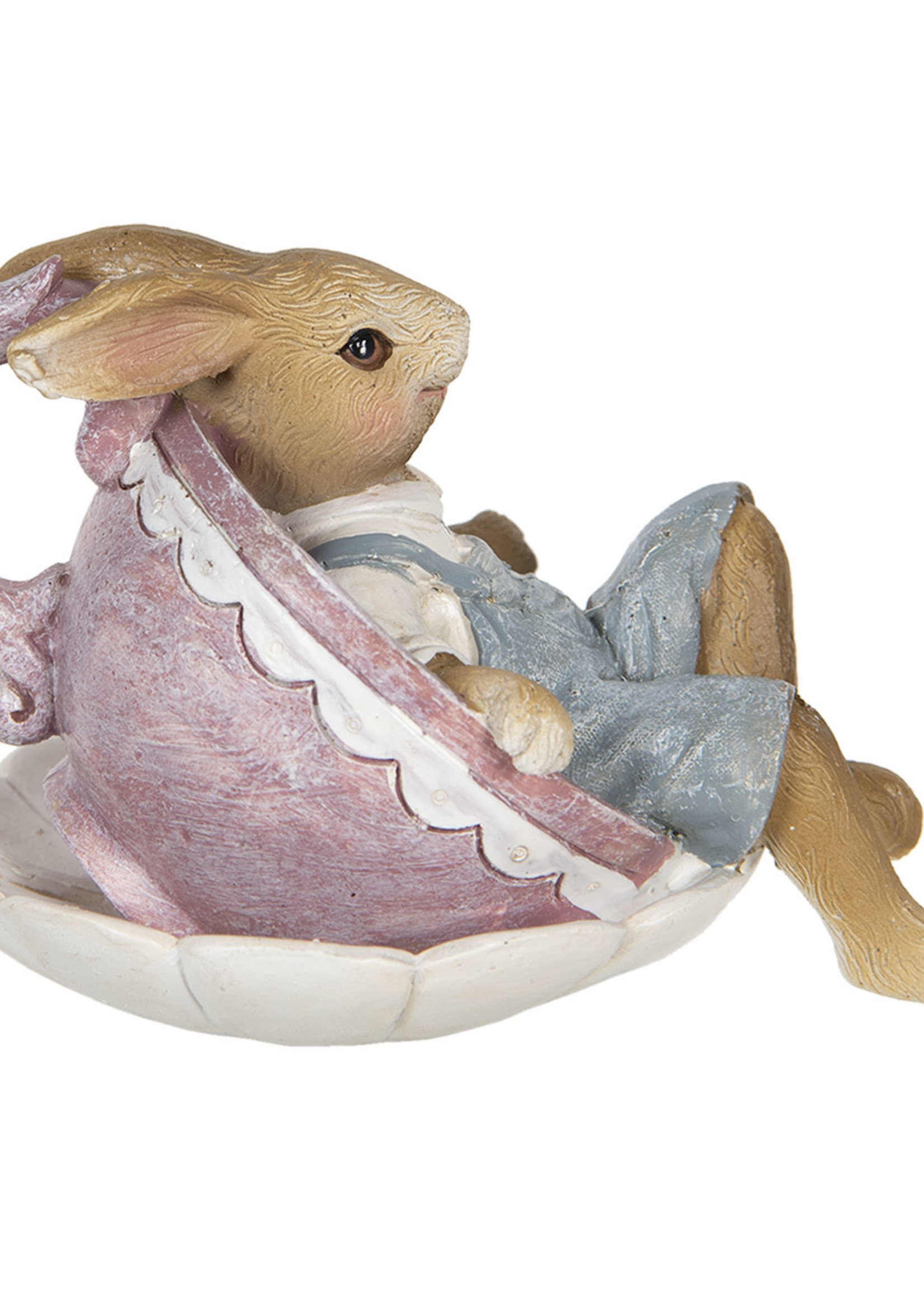 Clayre & Eef Décoration lapin 11*8*7 cm 6PR3306