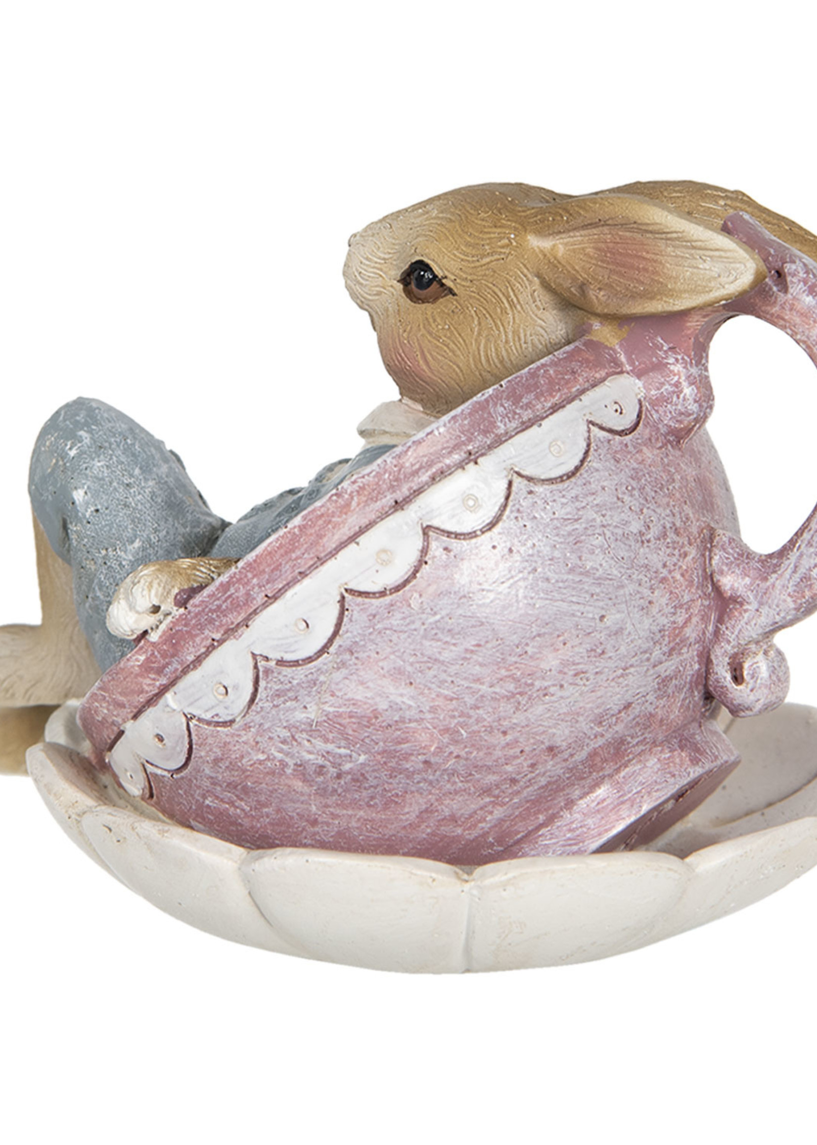 Clayre & Eef Décoration lapin 11*8*7 cm 6PR3306