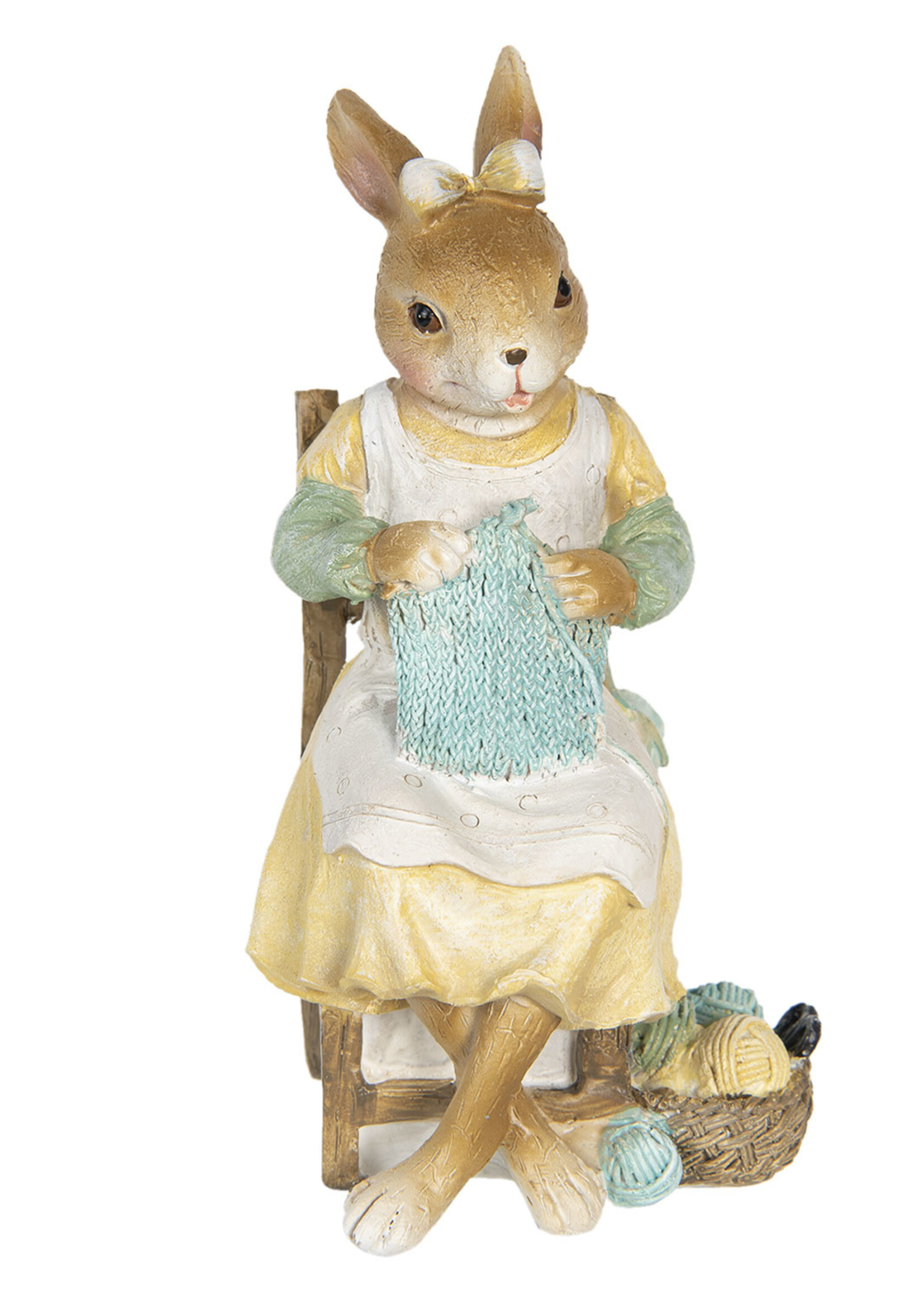 Clayre & Eef Decoratie konijn 9*8*18 cm 6PR3313