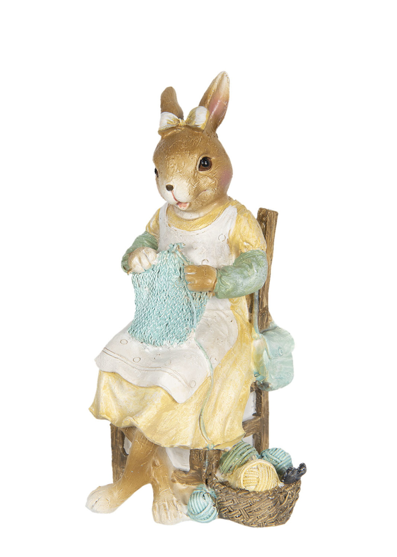 Clayre & Eef Décoration lapin 9*8*18 cm 6PR3313