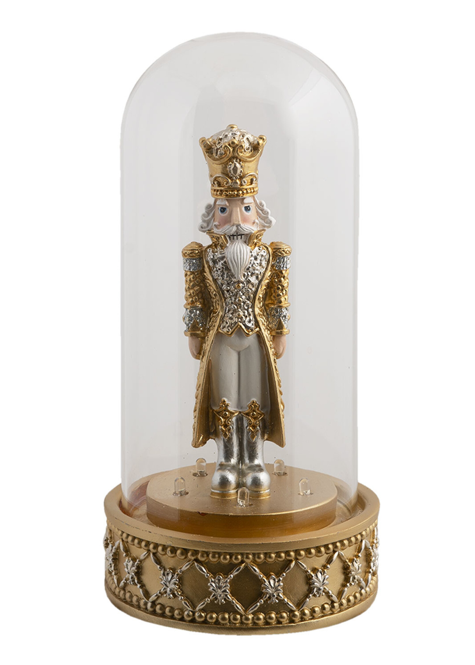 Clayre & Eef Cloche de verre avec casse-noisette LED Ø 12*24 cm 6PR3416