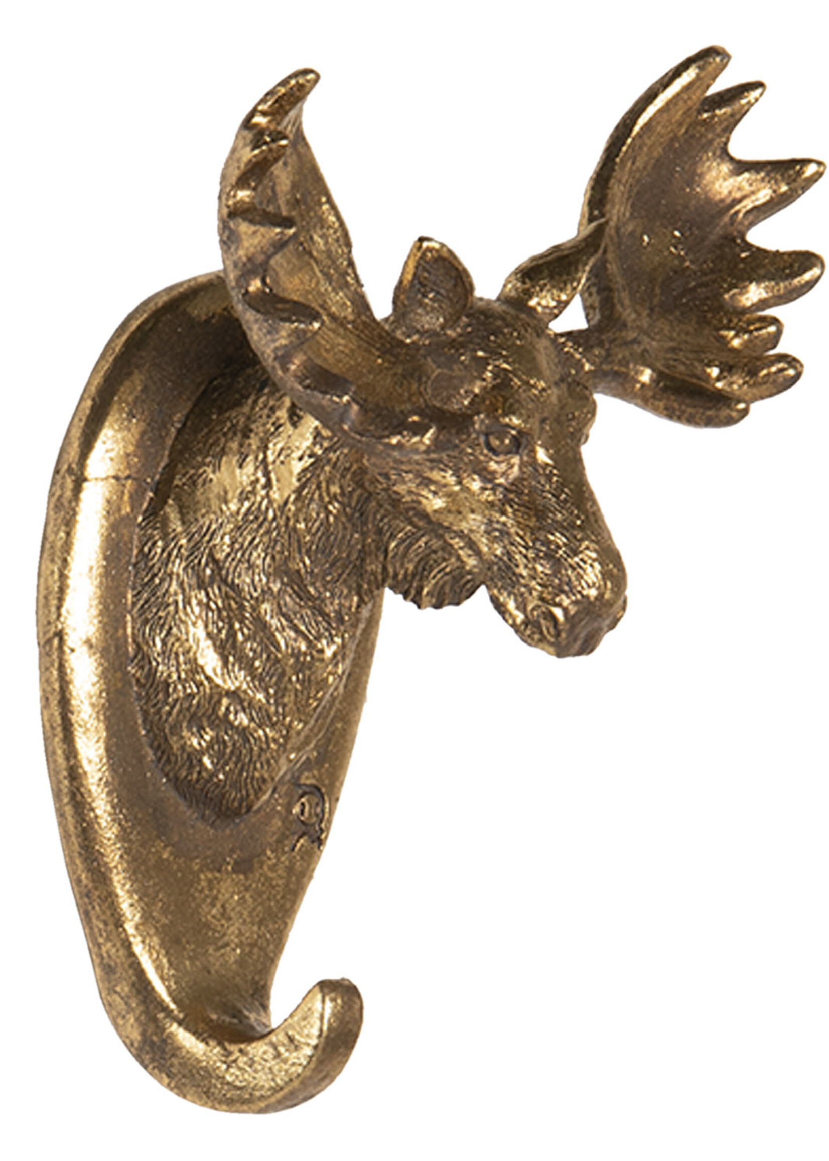 Clayre & Eef Wanddecoratie haak eland 10*7*13 cm 6PR3427