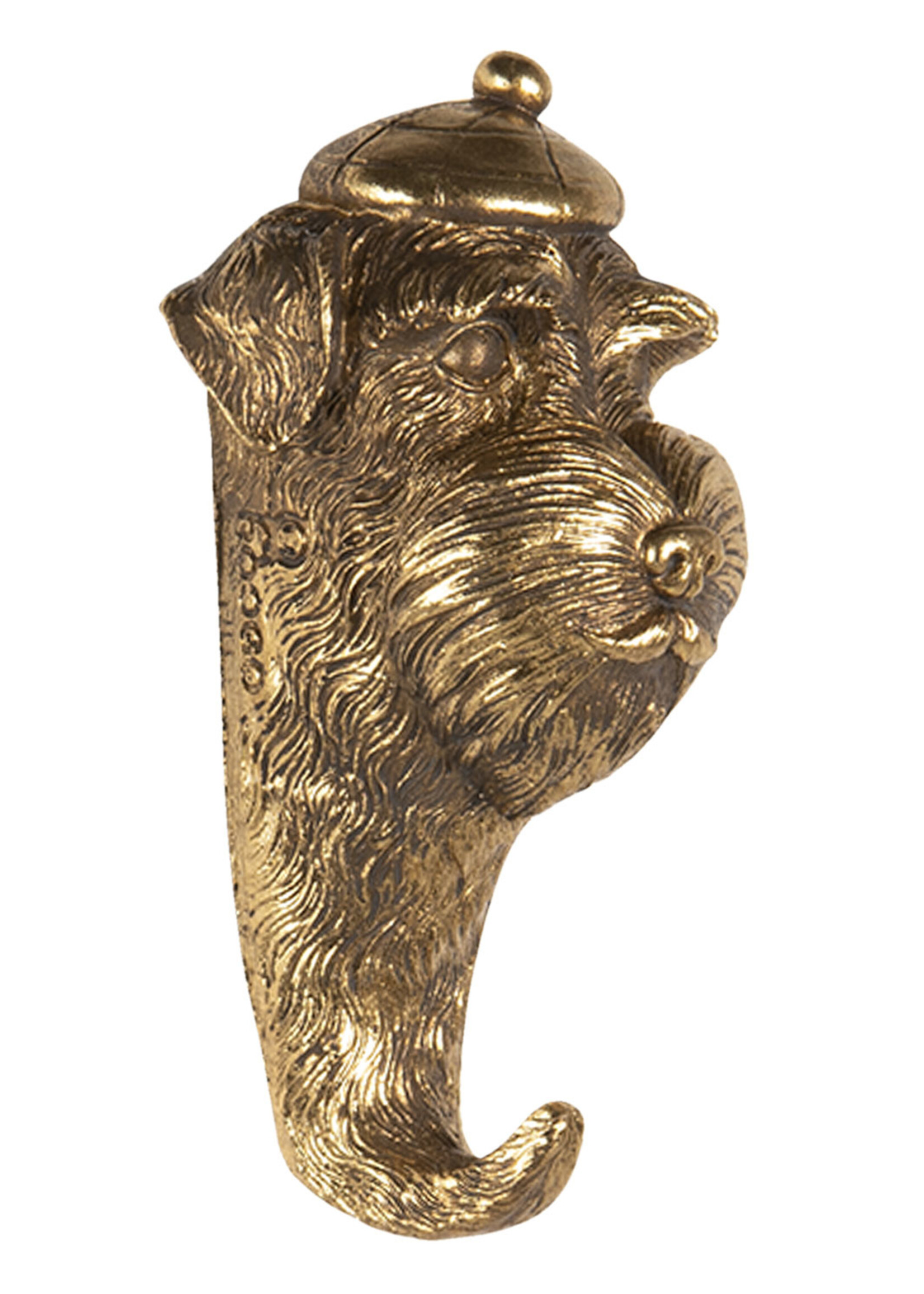 Clayre & Eef Wanddecoratie haak hond 7*5*13 cm 6PR3428