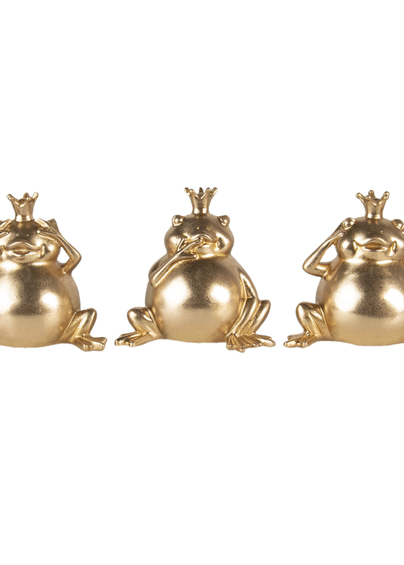 Clayre & Eef Decoration grenouilles entendre, voir rester sile 14*8*12 cm 6PR3436