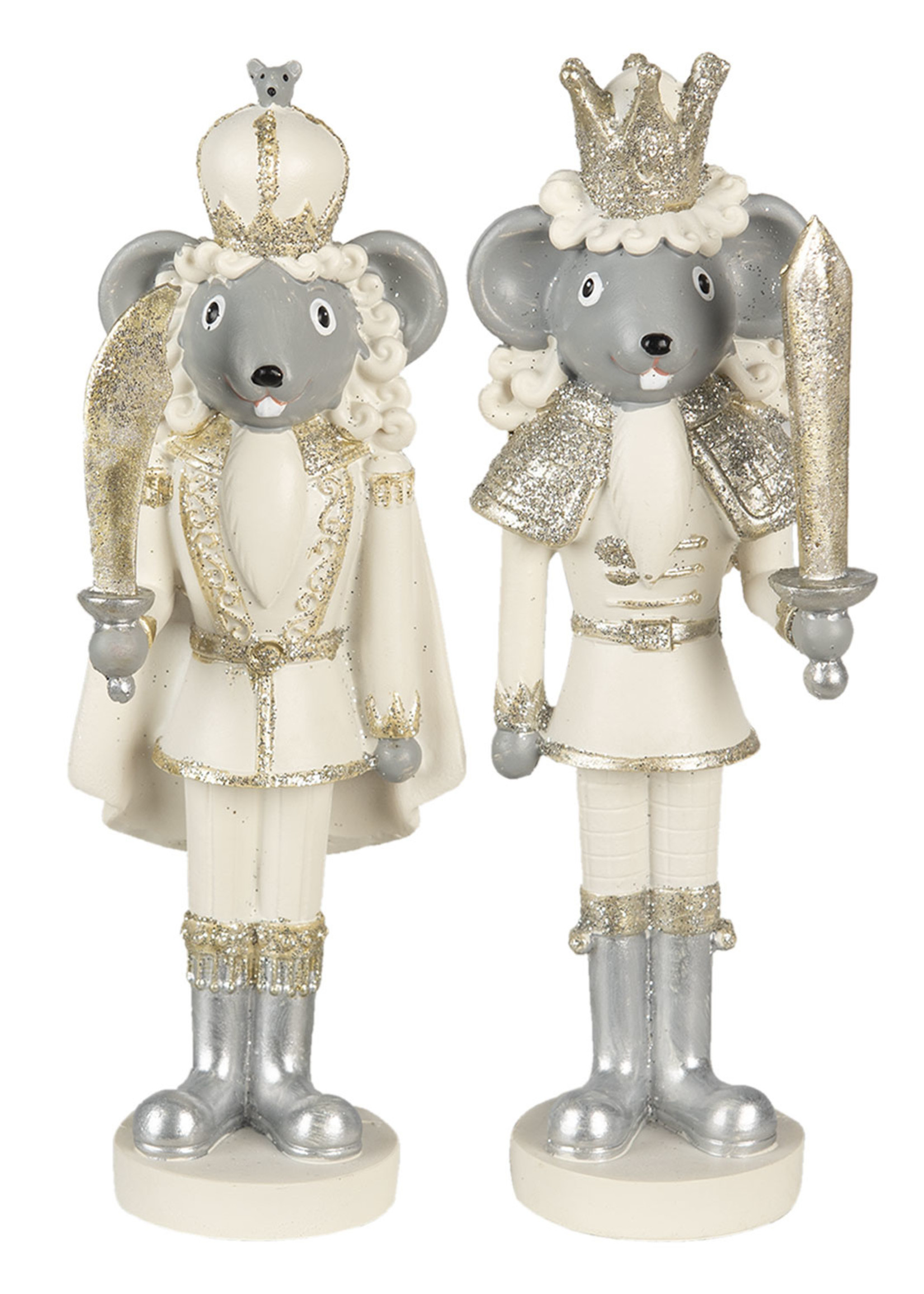 Clayre & Eef Décoration souris (2) 6*5*17 cm 6PR3460