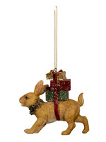 Clayre & Eef Decoratie hanger konijn 9*3*9 cm 6PR3464